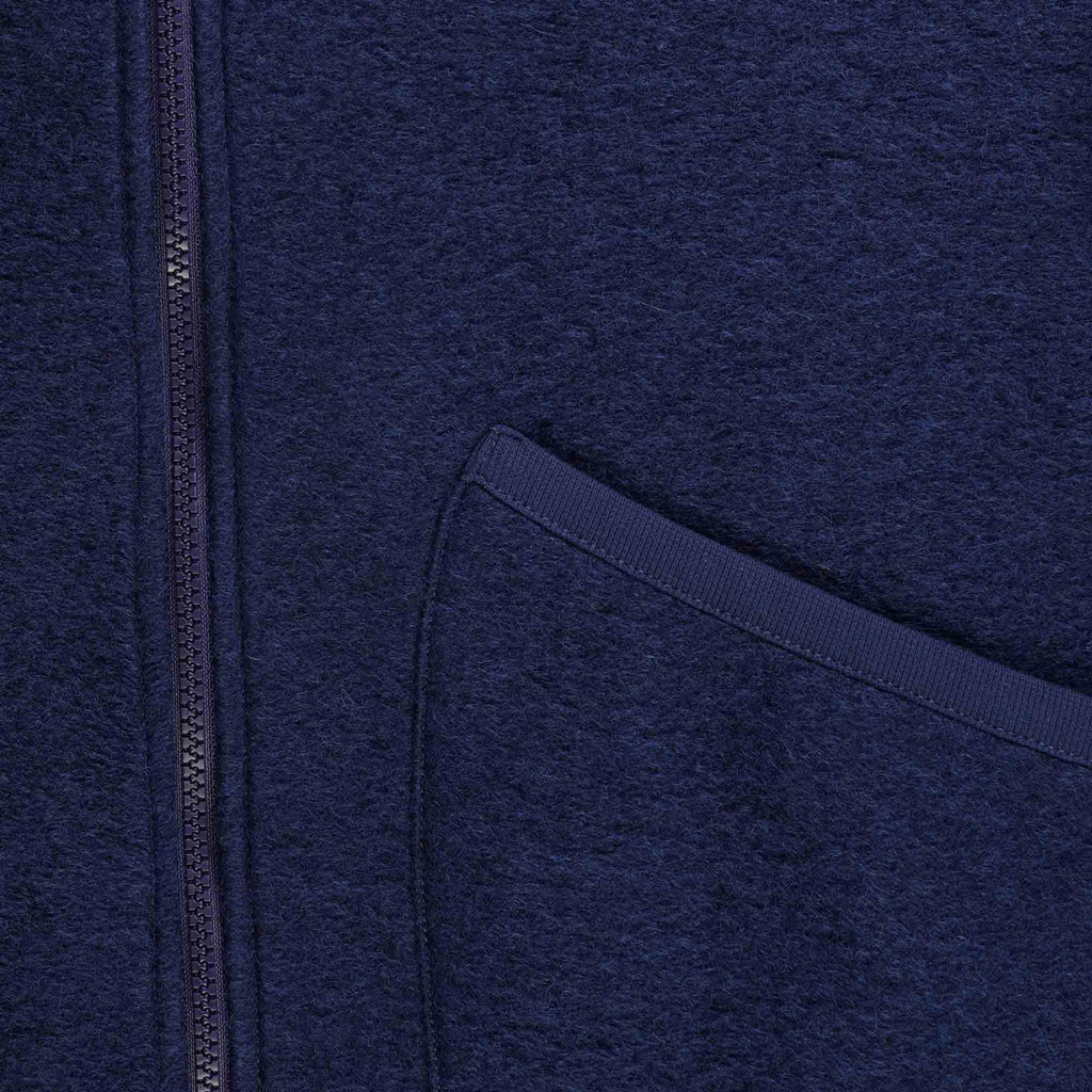Universal Works Wool Fleece Zip Bomber Jacket - Indigo