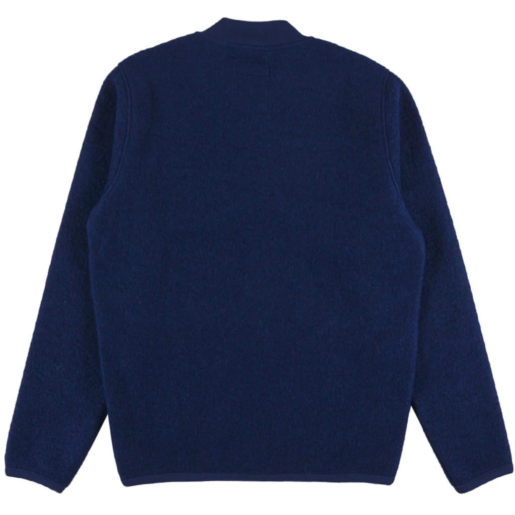 Universal Works Wool Fleece Zip Bomber Jacket - Indigo