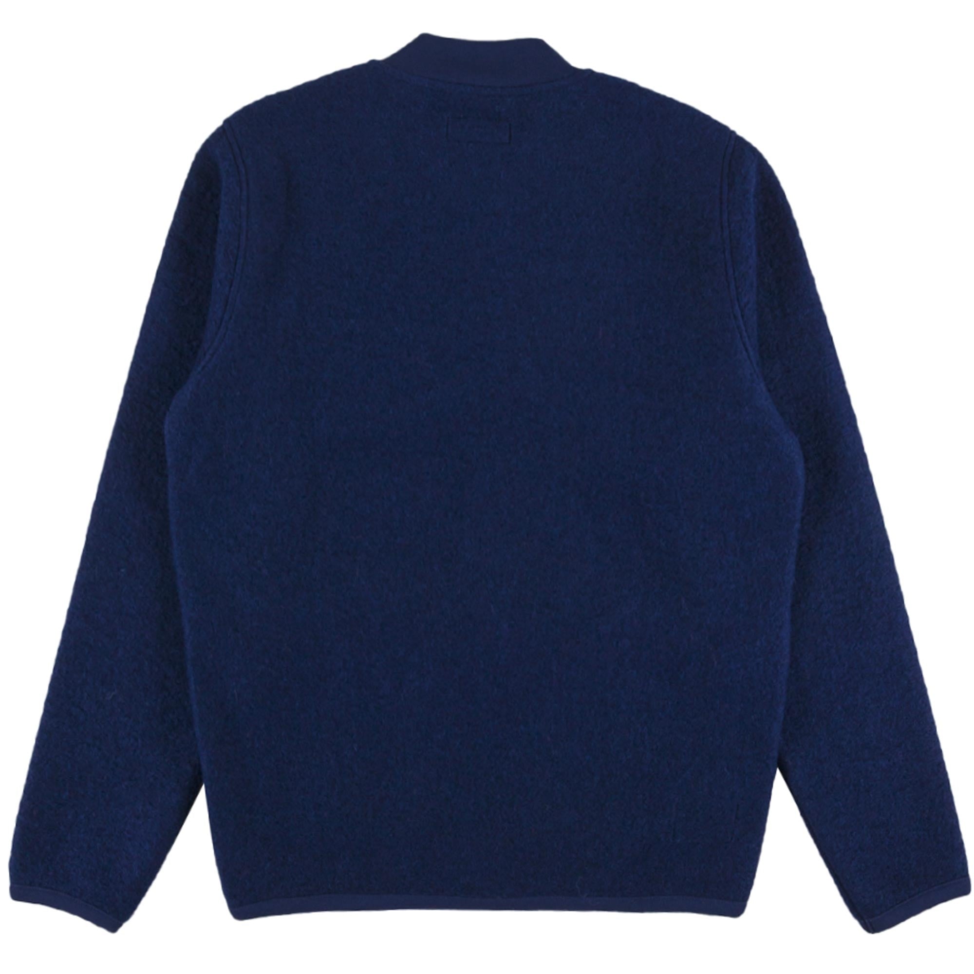 Universal Works Wool Fleece Zip Bomber Jacket - Indigo