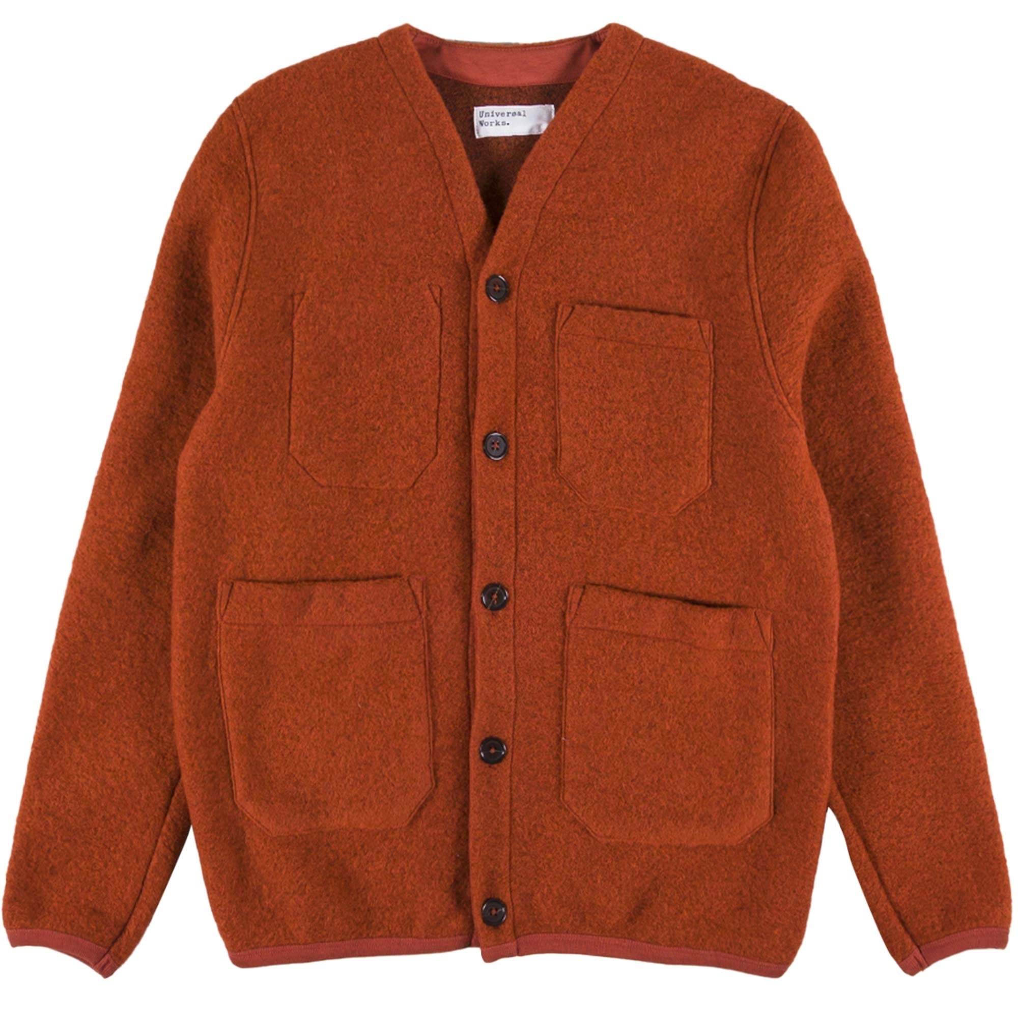 Wool Fleece Cardigan - Orange