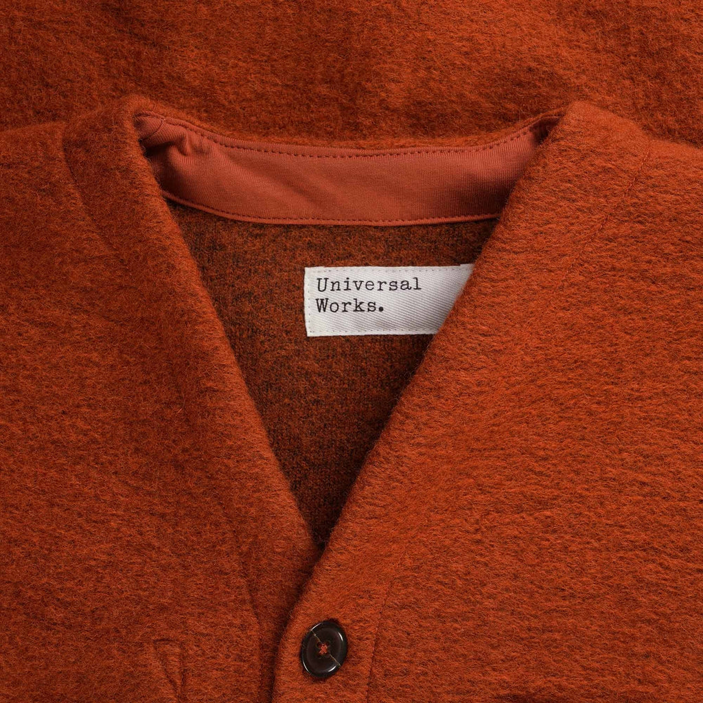 Wool Fleece Cardigan - Orange