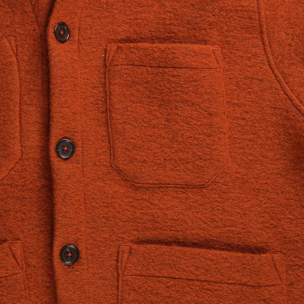 Wool Fleece Cardigan - Orange