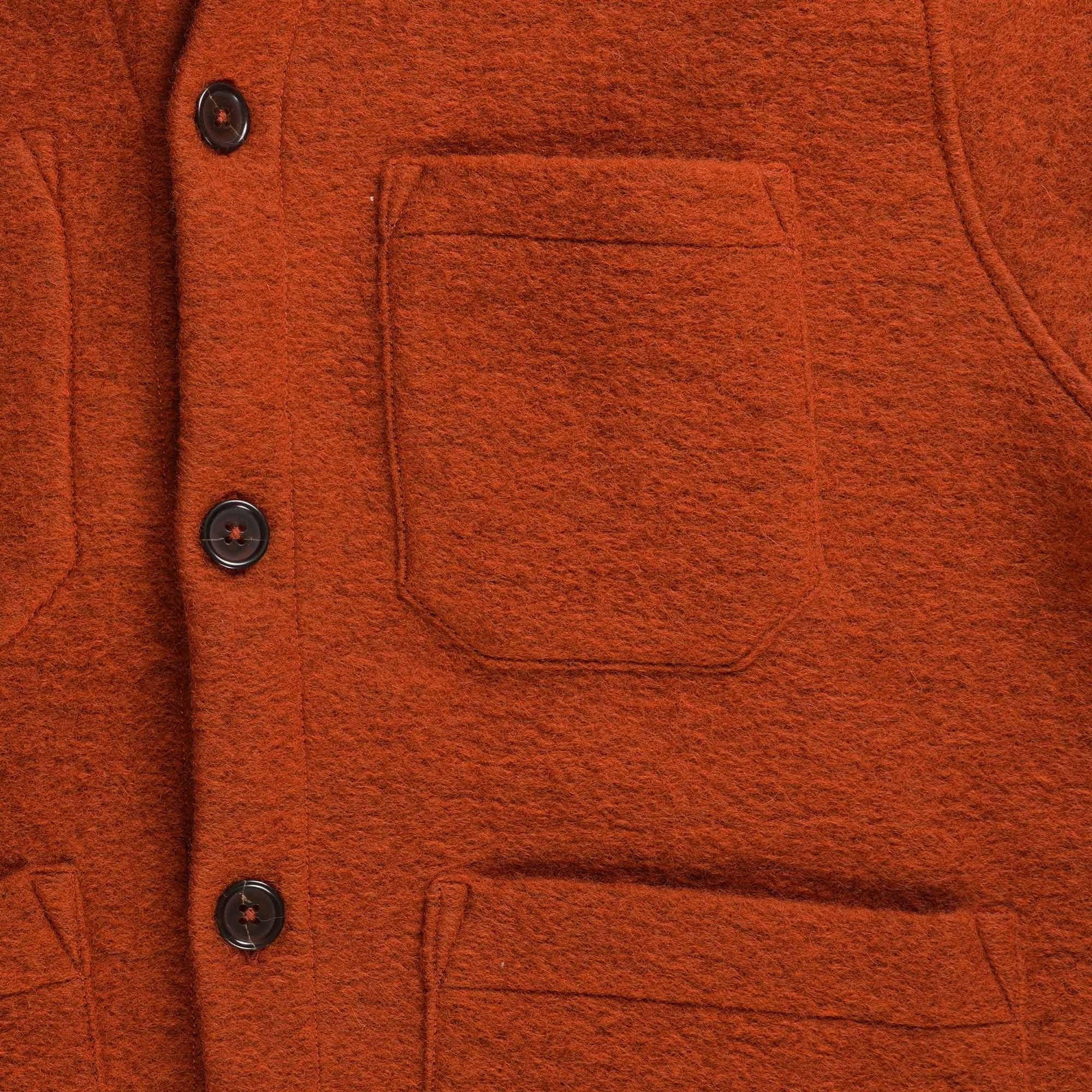 Wool Fleece Cardigan - Orange