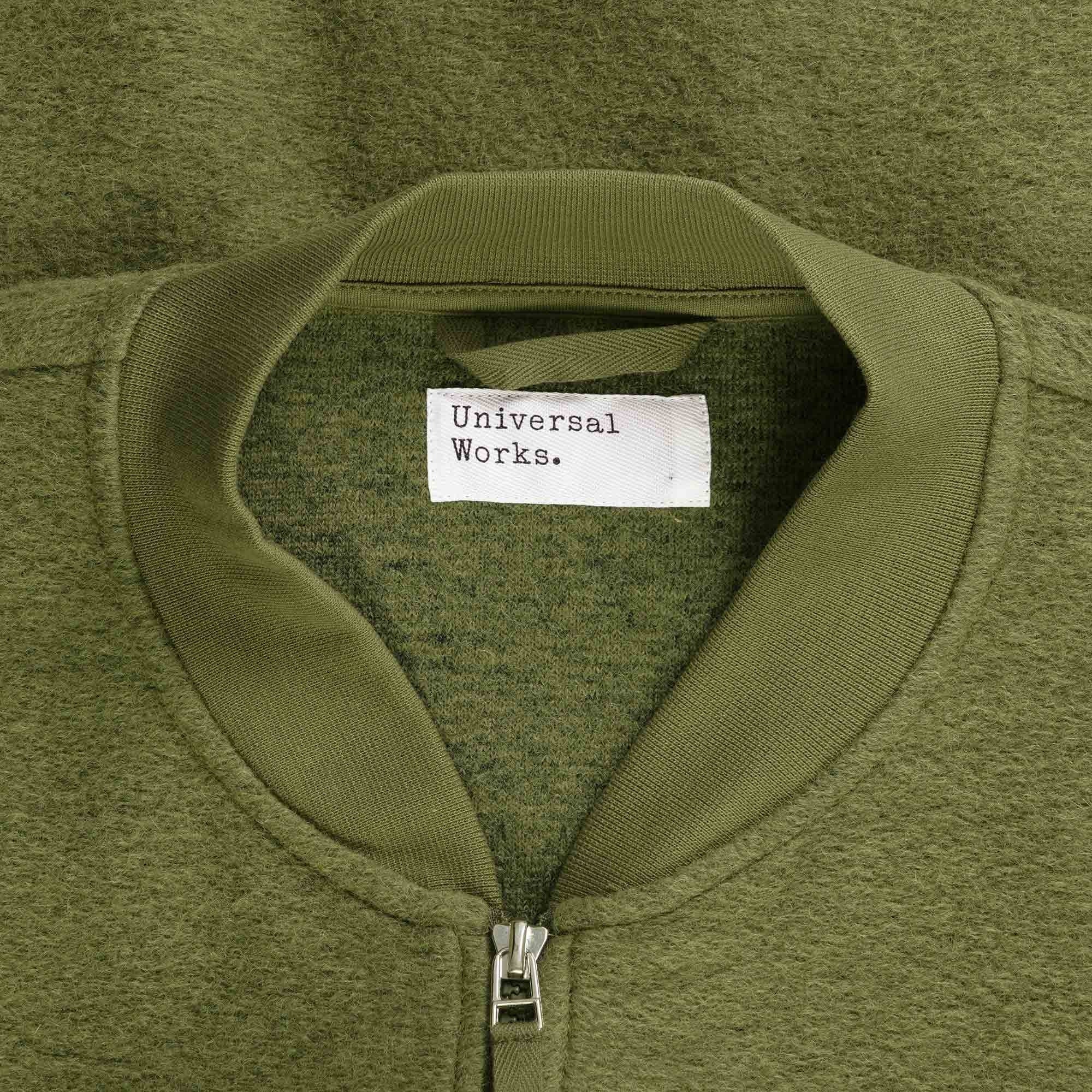 Universal Works Wool Fleece Zip Bomber Jacket - Lovat