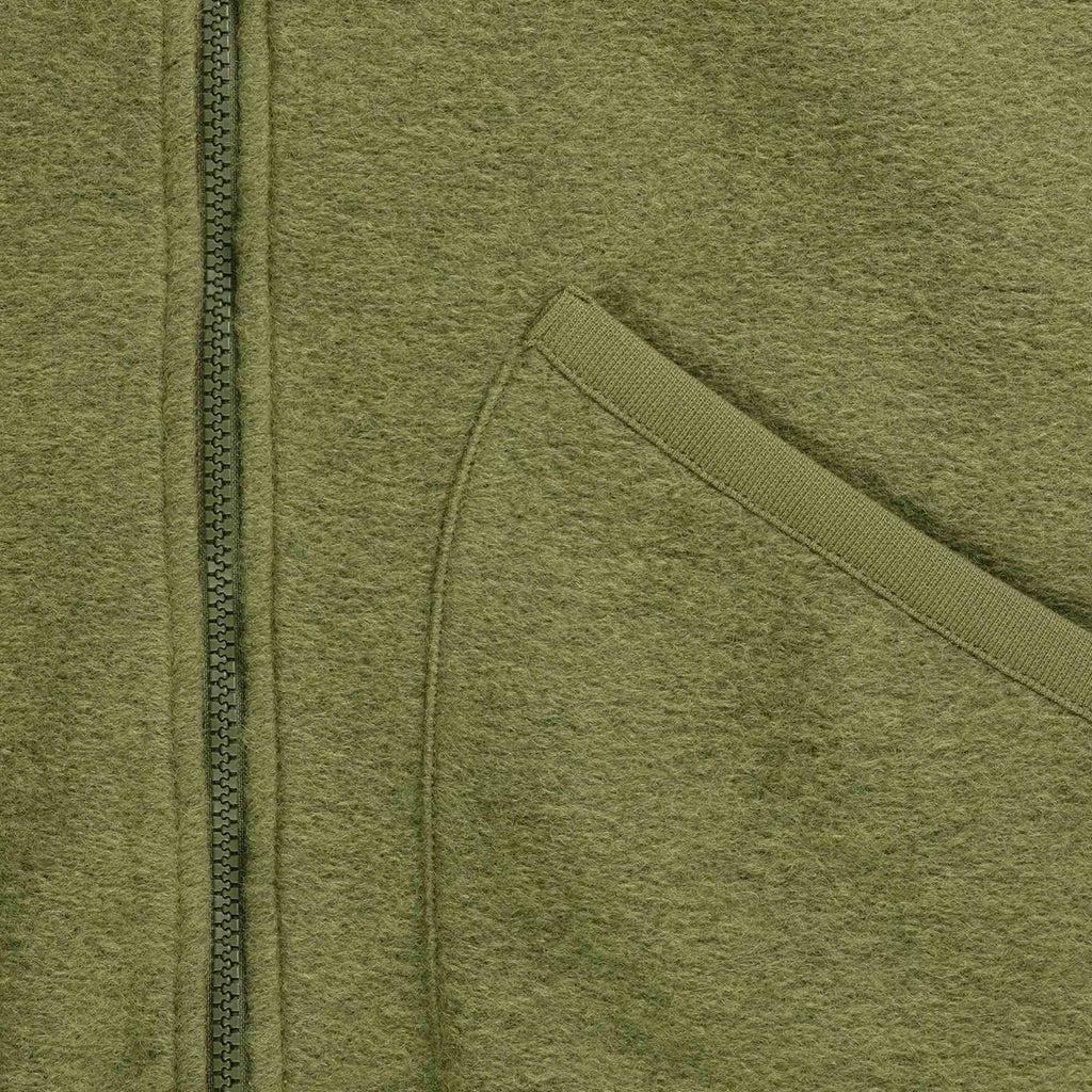 Universal Works Wool Fleece Zip Bomber Jacket - Lovat