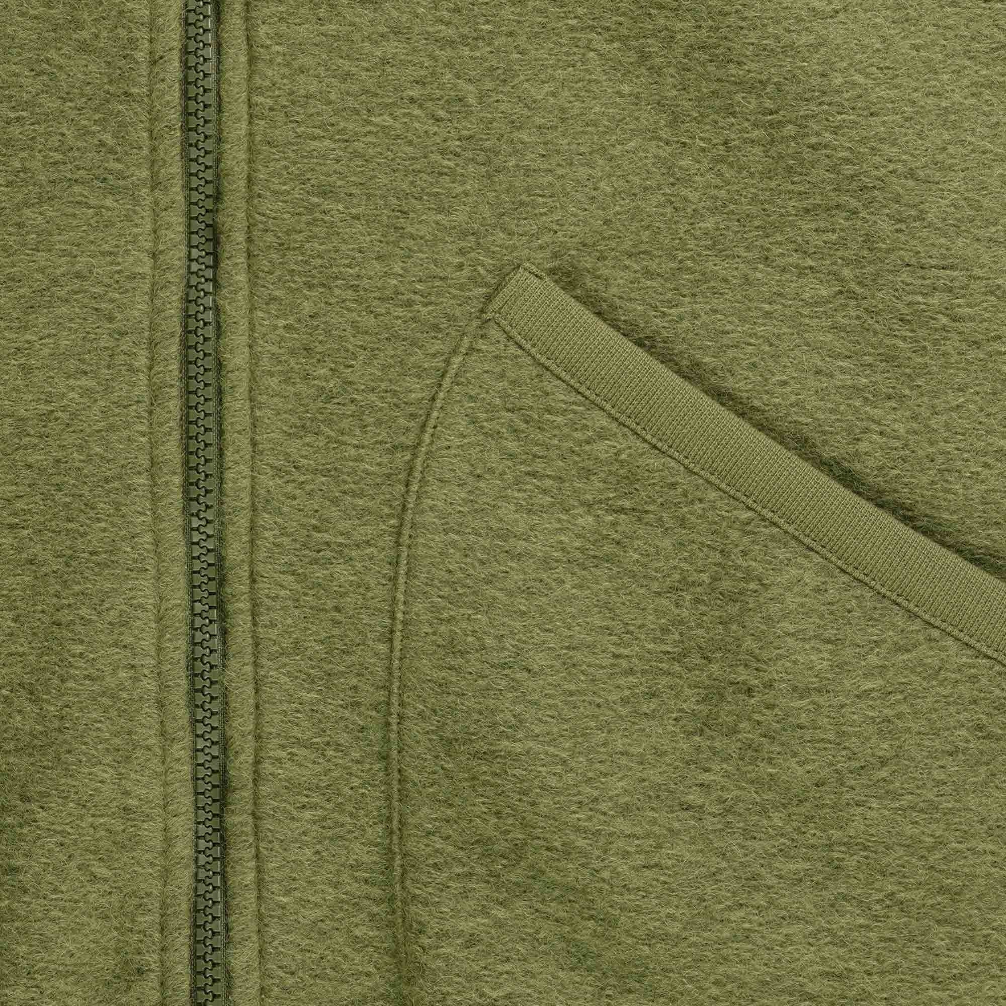 Universal Works Wool Fleece Zip Bomber Jacket - Lovat