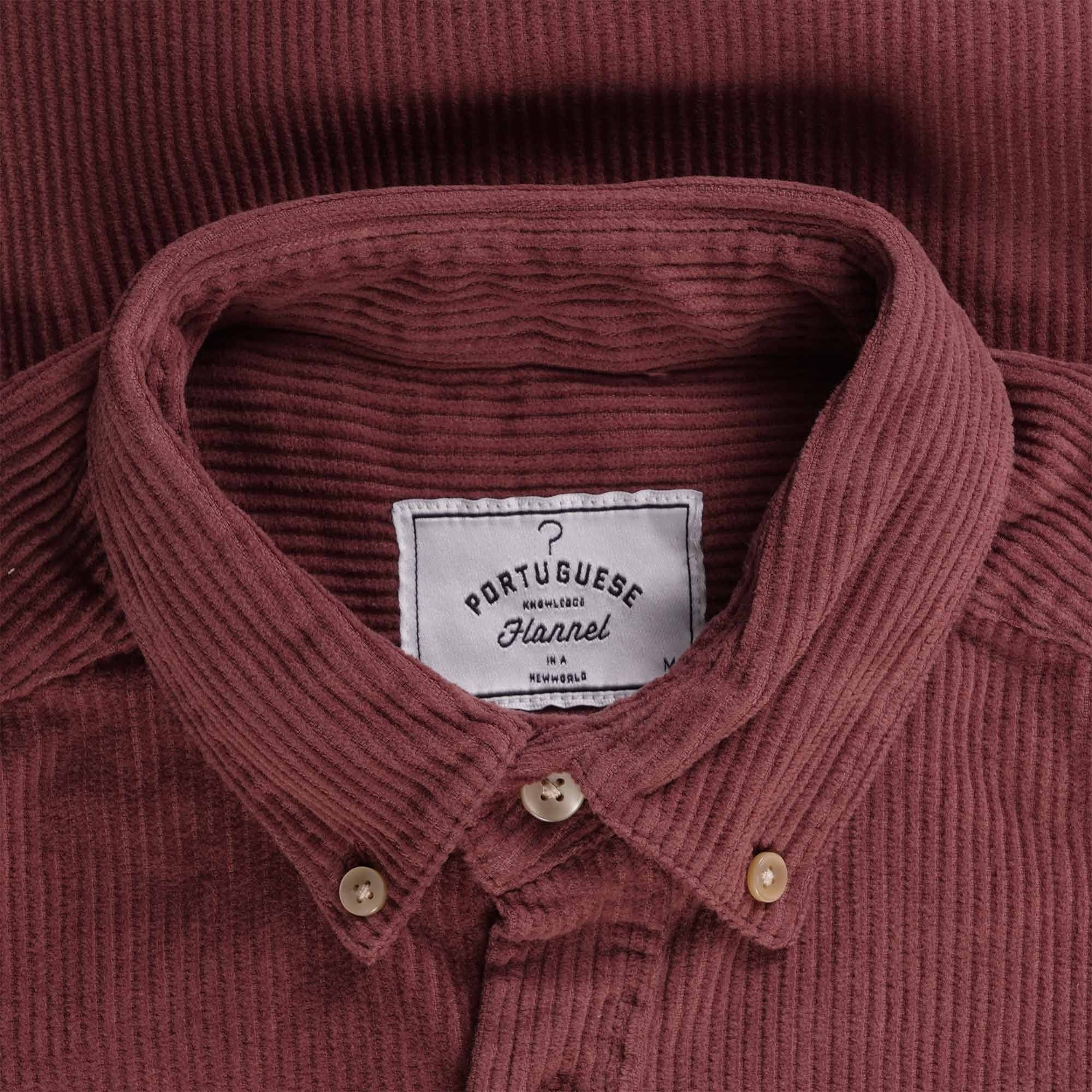 Portuguese Flannel Lobo Corduroy Shirt - Bordeaux