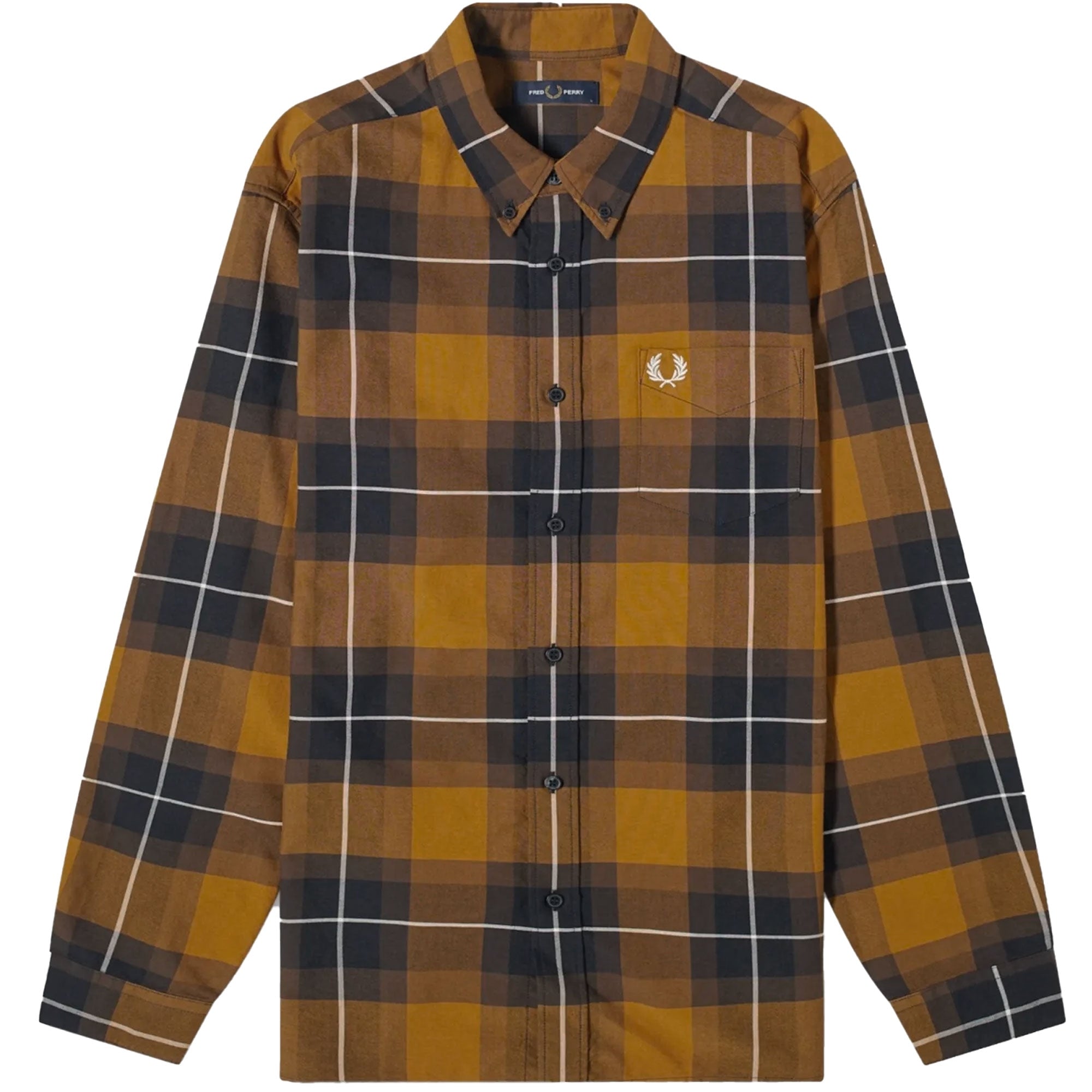 Fred Perry Tartan Shirt - Dark Caramel