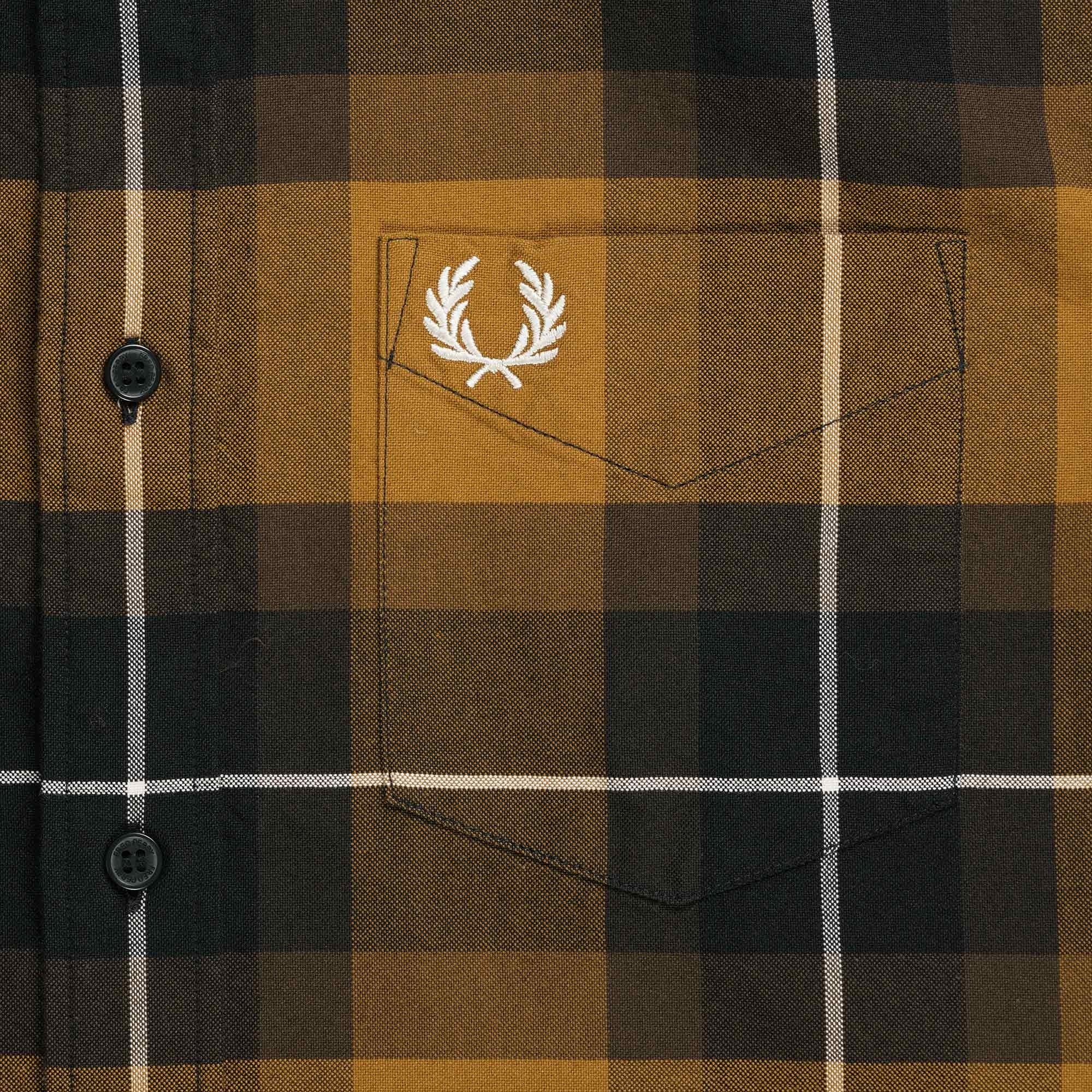 Fred Perry Tartan Shirt - Dark Caramel