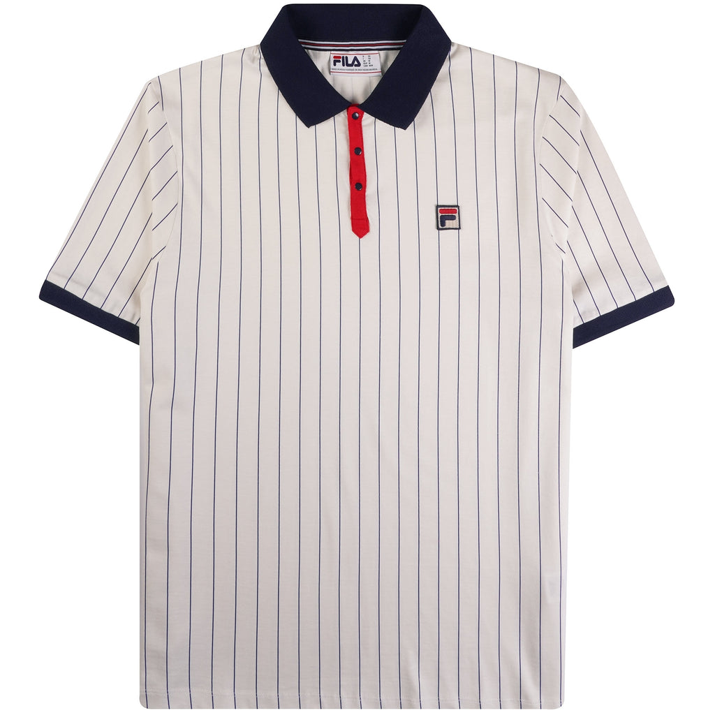 Fila Vintage BB1 Classic Vintage Striped Polo - Gardenia