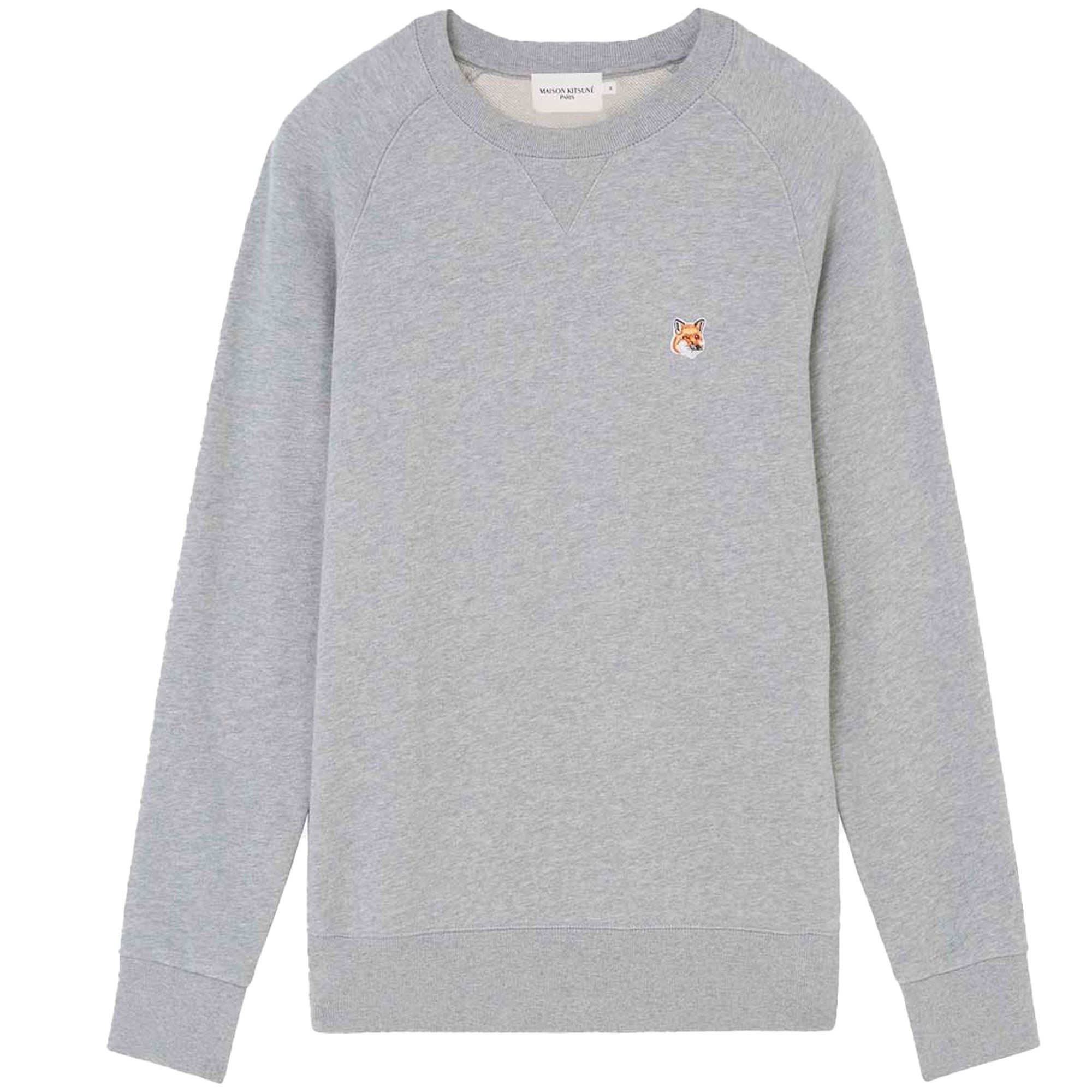 Maison Kitsune Fox Head Patch Sweatshirt - Grey Melange – Stuarts