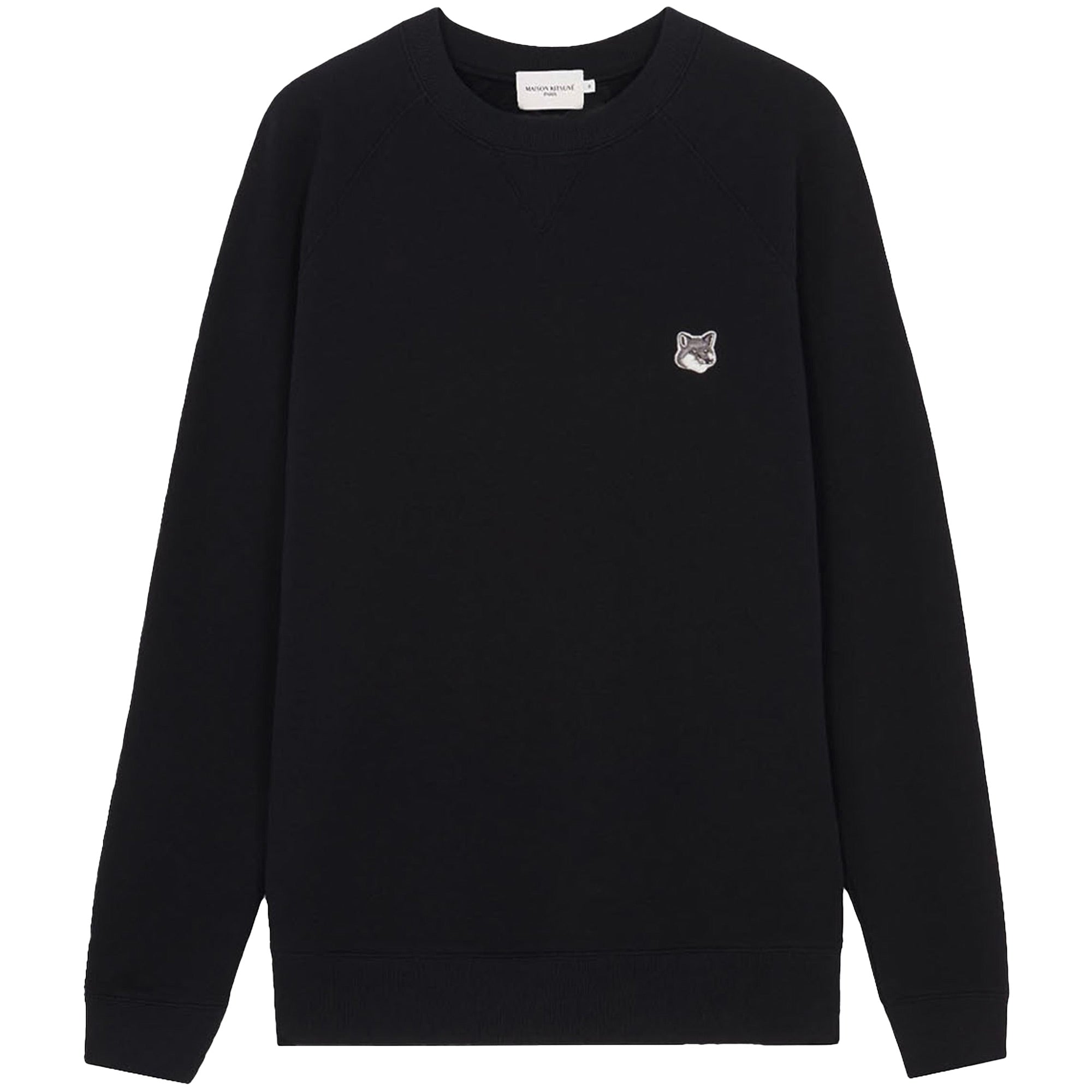 Grey Fox Head Patch Classic Sweatshirt - Black