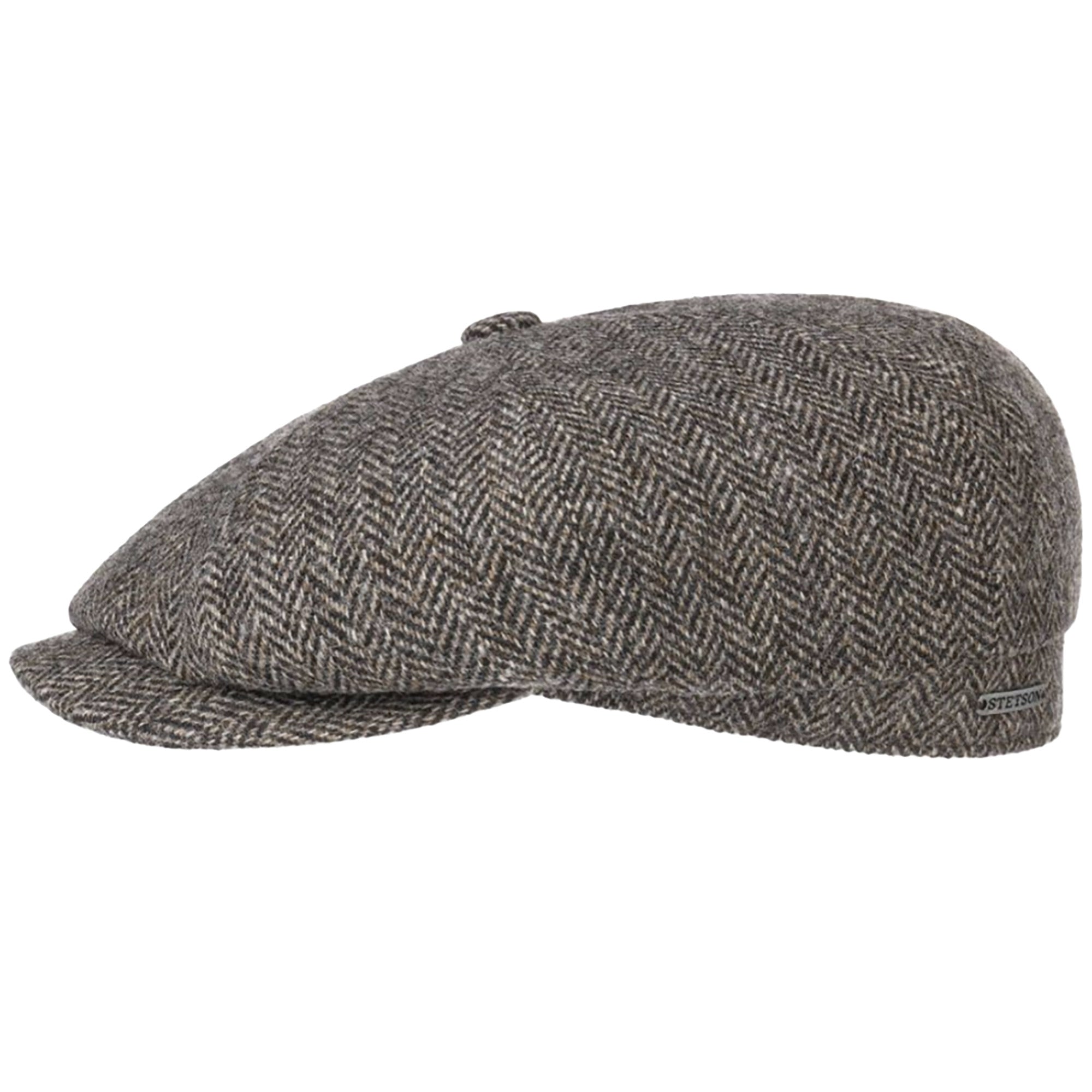 Stetson Hats Hatteras Classic Wool Flat Cap - Dark Grey