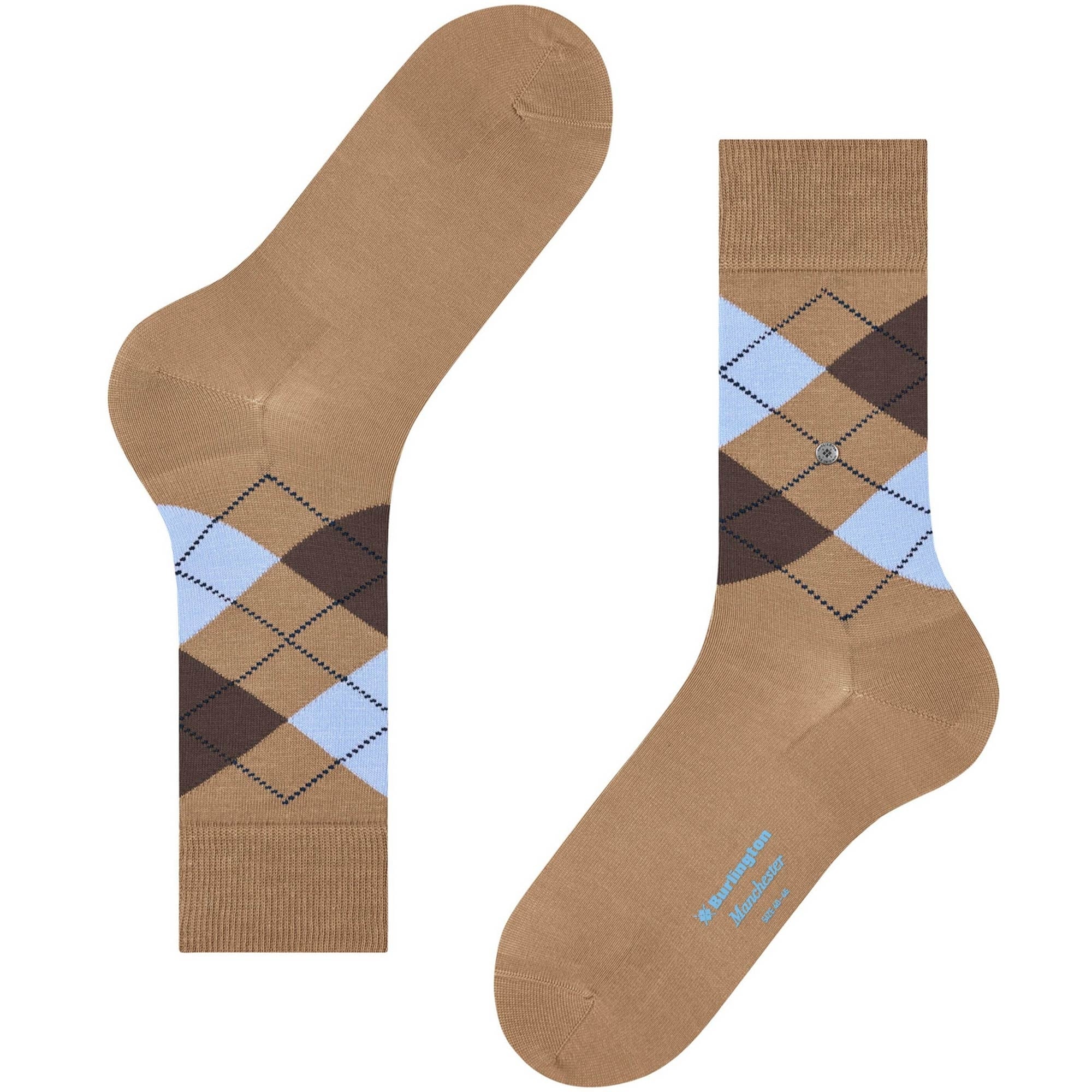 Manchester Socks - Beige and Blue