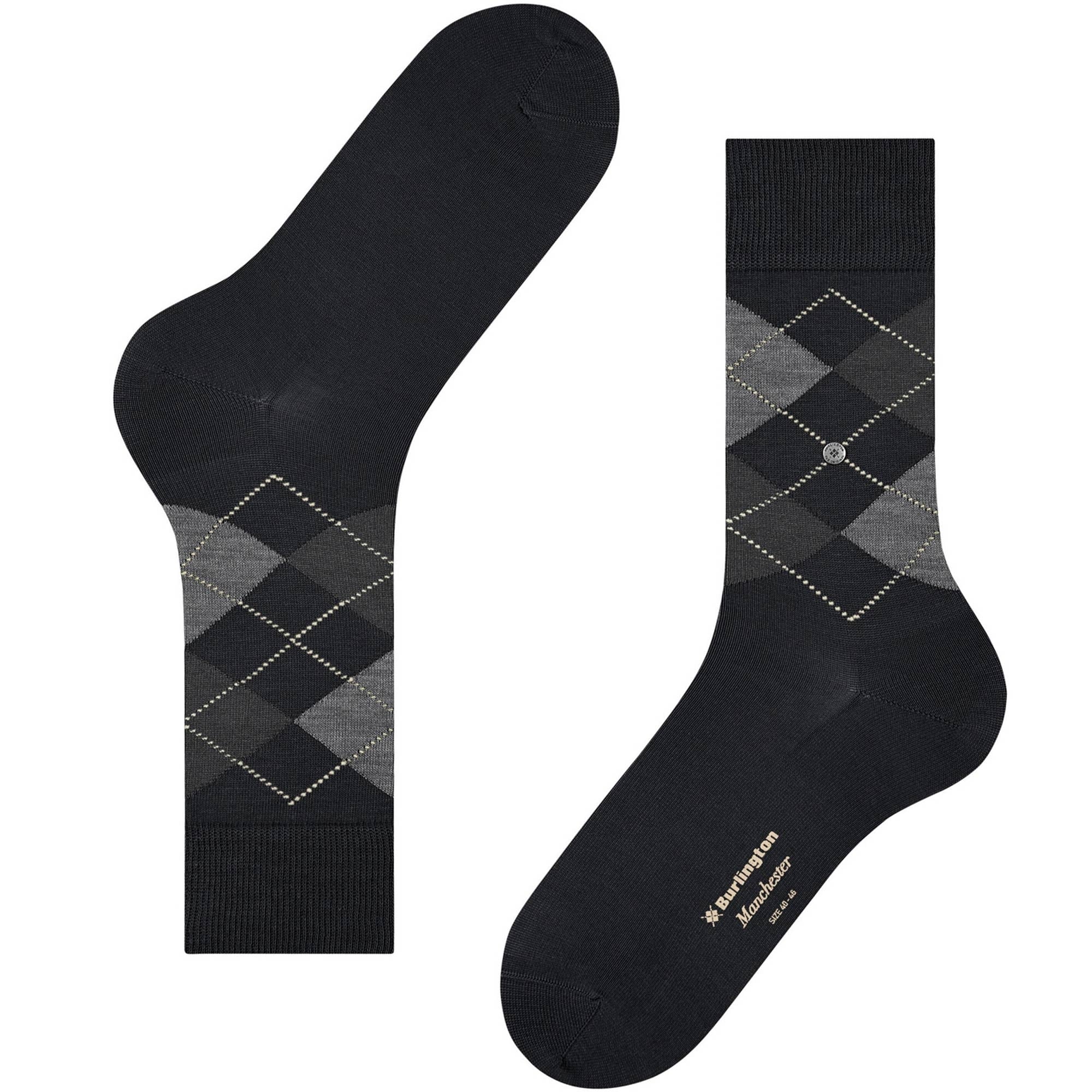 Manchester Socks - Black and Grey