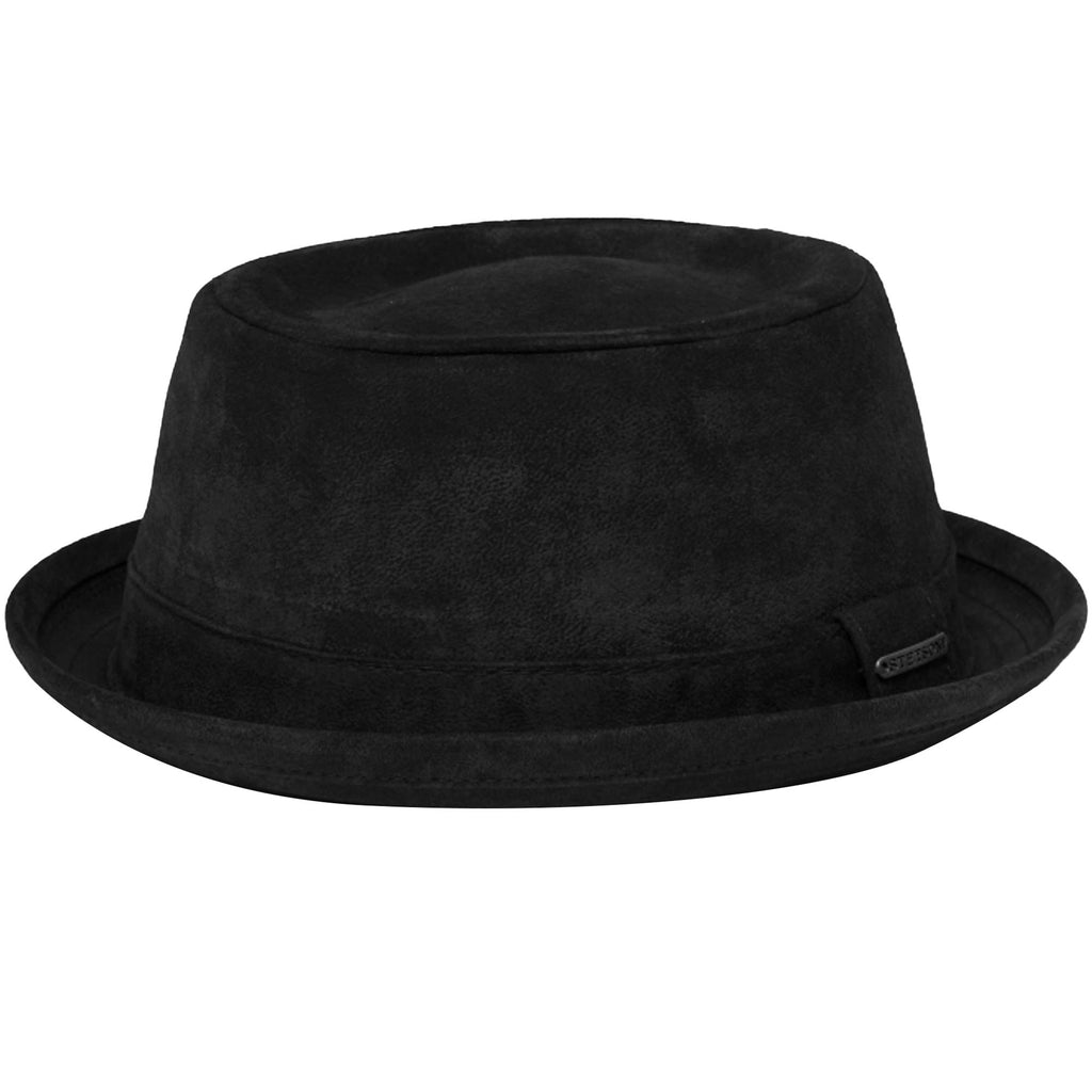 Odenton Pork Pie leather hat - Black