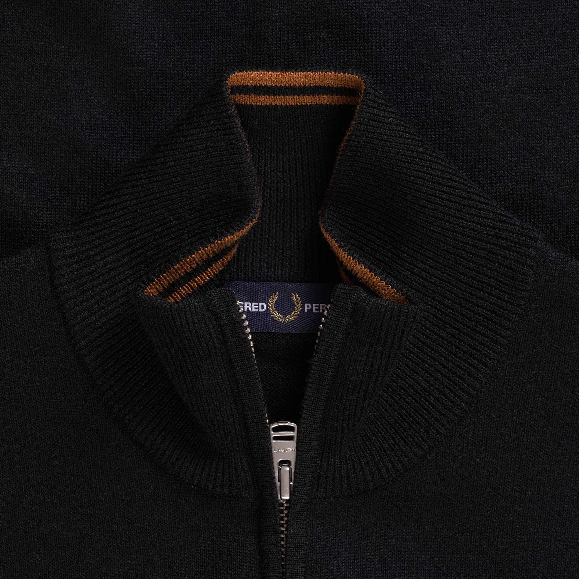 Fred Perry Classic Zip Through Cardigan - Black – Stuarts London