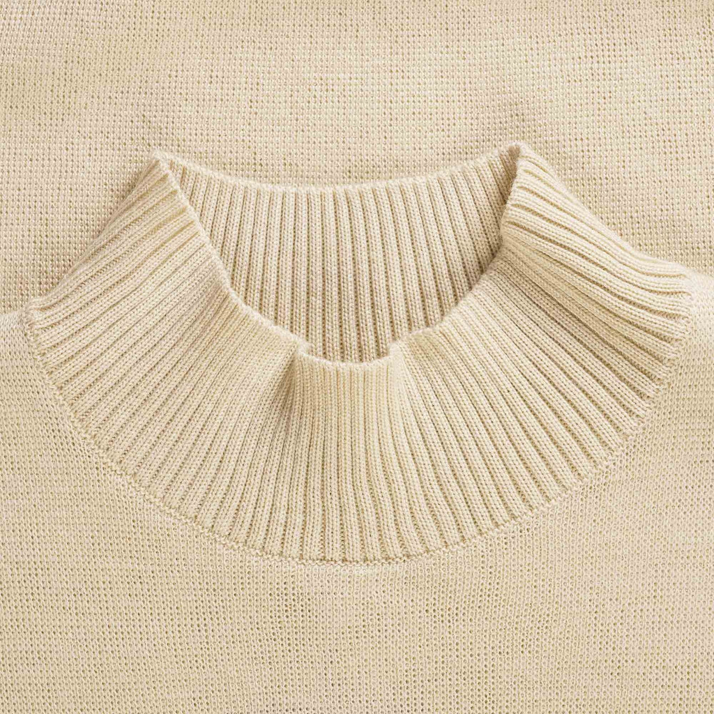 Fred Perry Laurel Wreath Mock Neck Jumper - Oatmeal