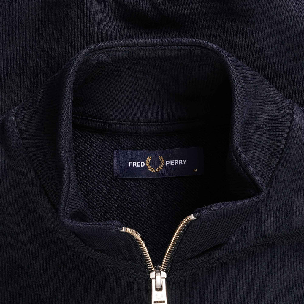 Fred Perry Half Zip Sweatshirt - Navy and Caramel