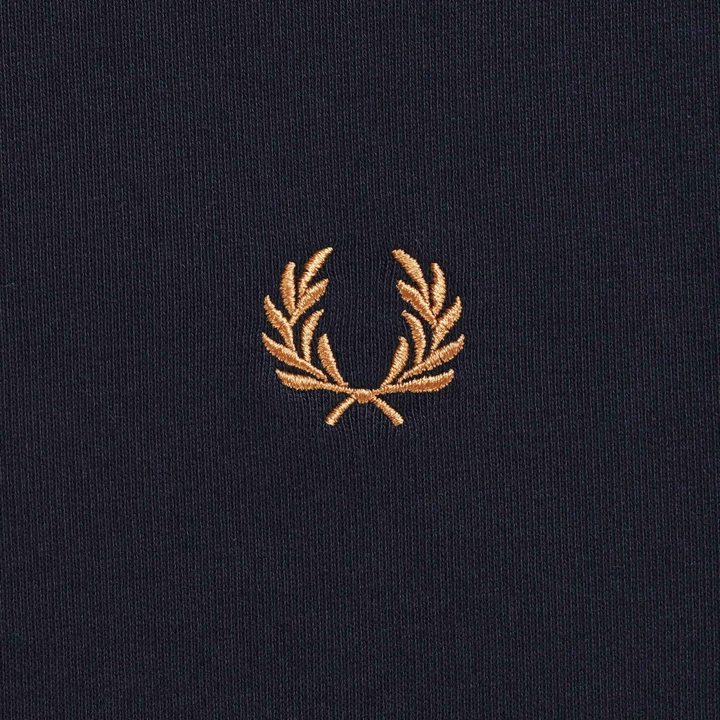 Fred Perry Half Zip Sweatshirt - Navy and Caramel
