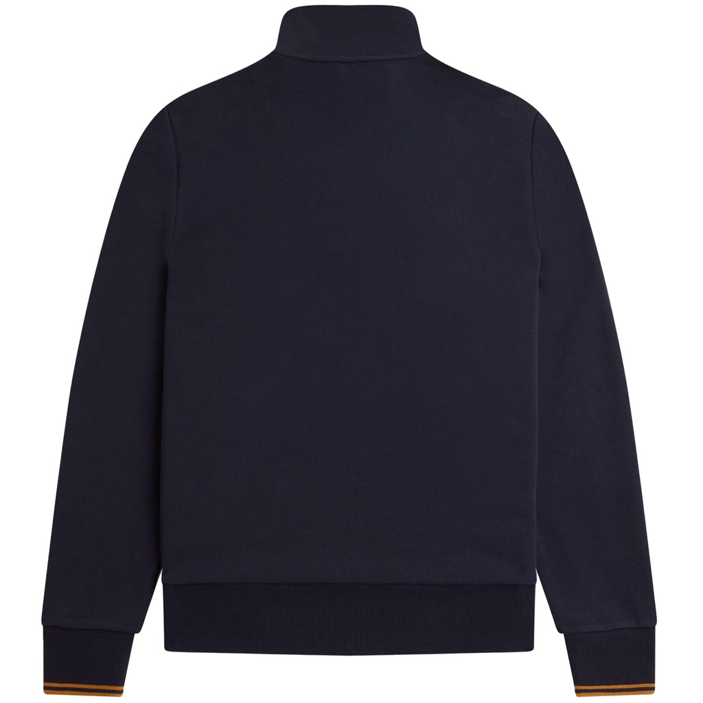 Fred Perry Half Zip Sweatshirt - Navy and Caramel