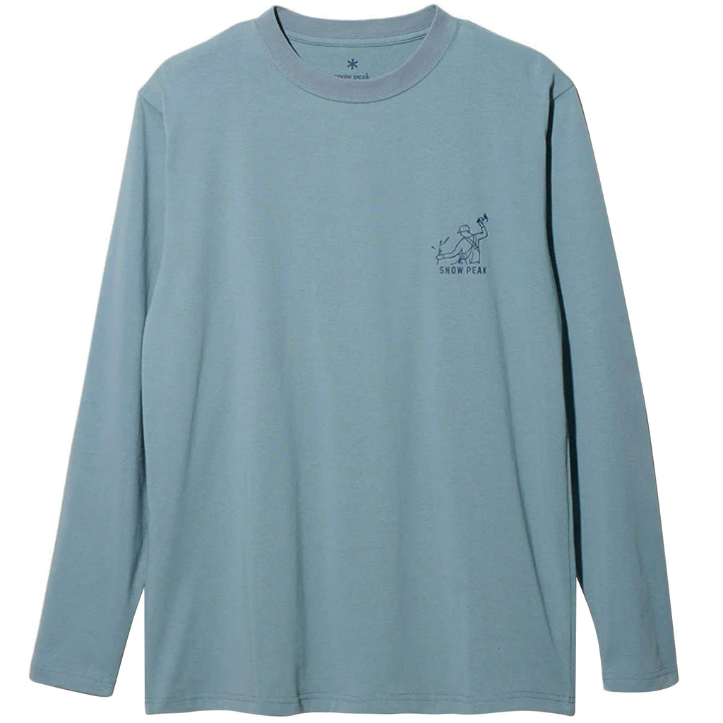 Snow Peak Foam Printed Long Sleeve T Shirt - Sax
