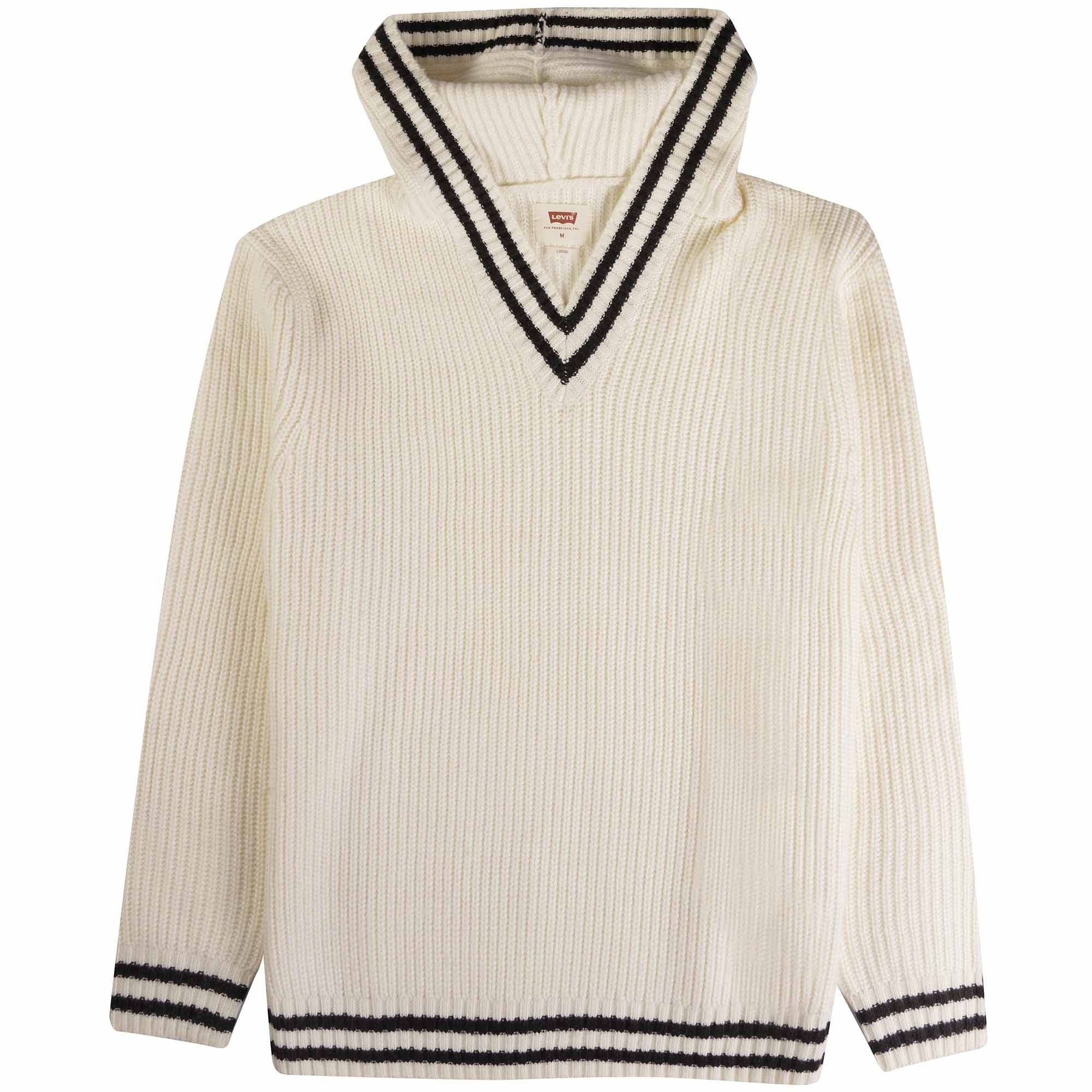 Levi's® V Neck Hoodie Sweater - Egret