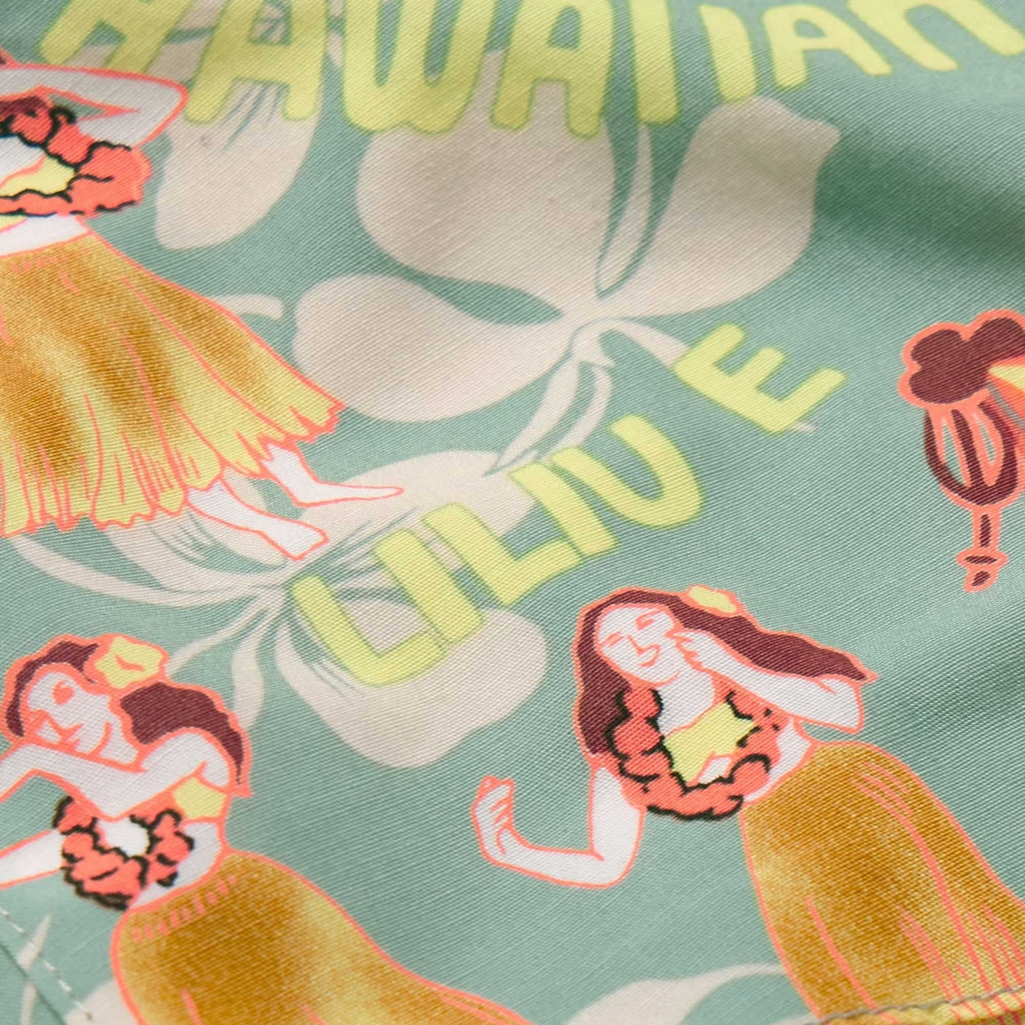 Convertible-Collar Printed Cotton Shirt - Hula Royal