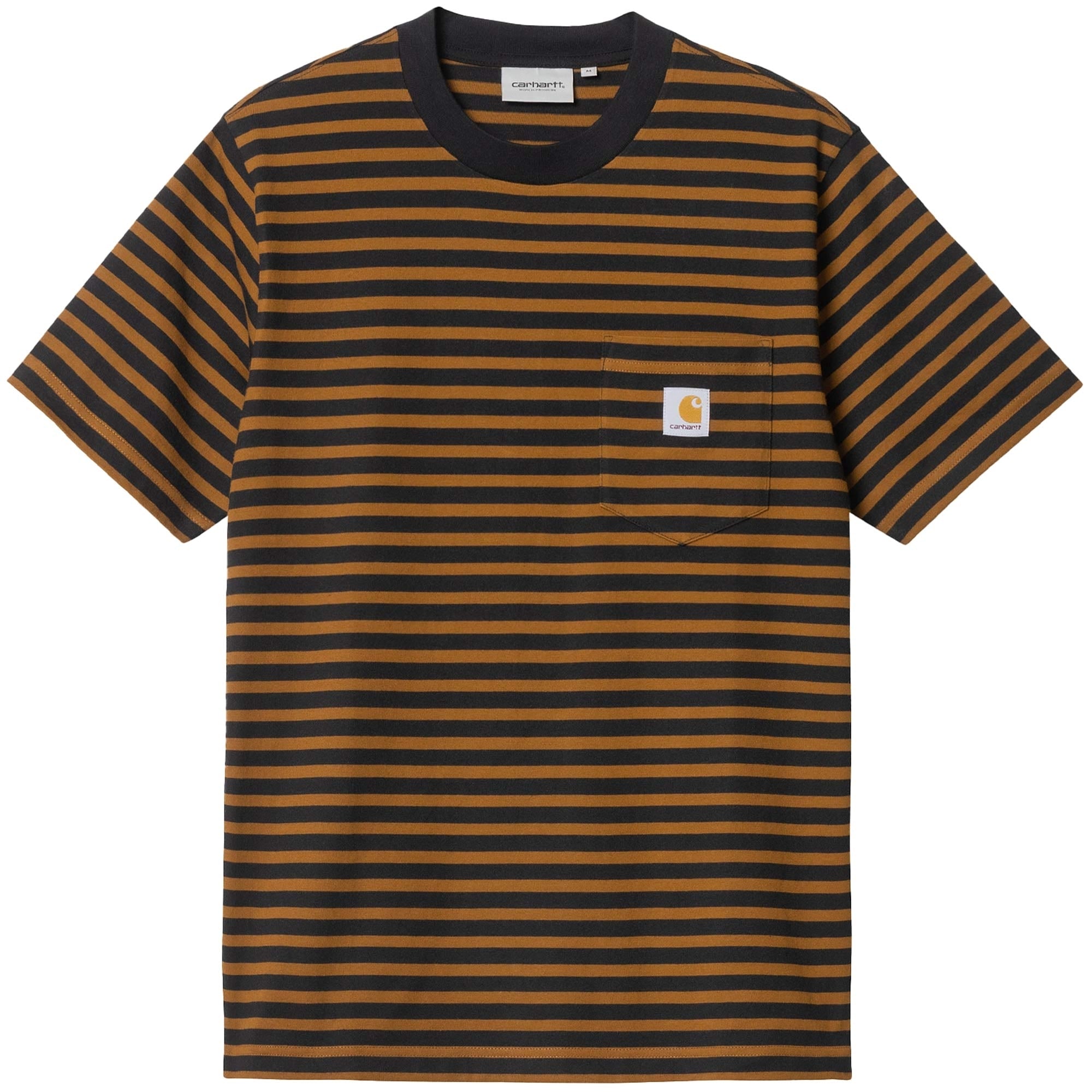 Carhartt WIP Short Sleeve Seidler Pocket T-Shirt - Brown Stripe