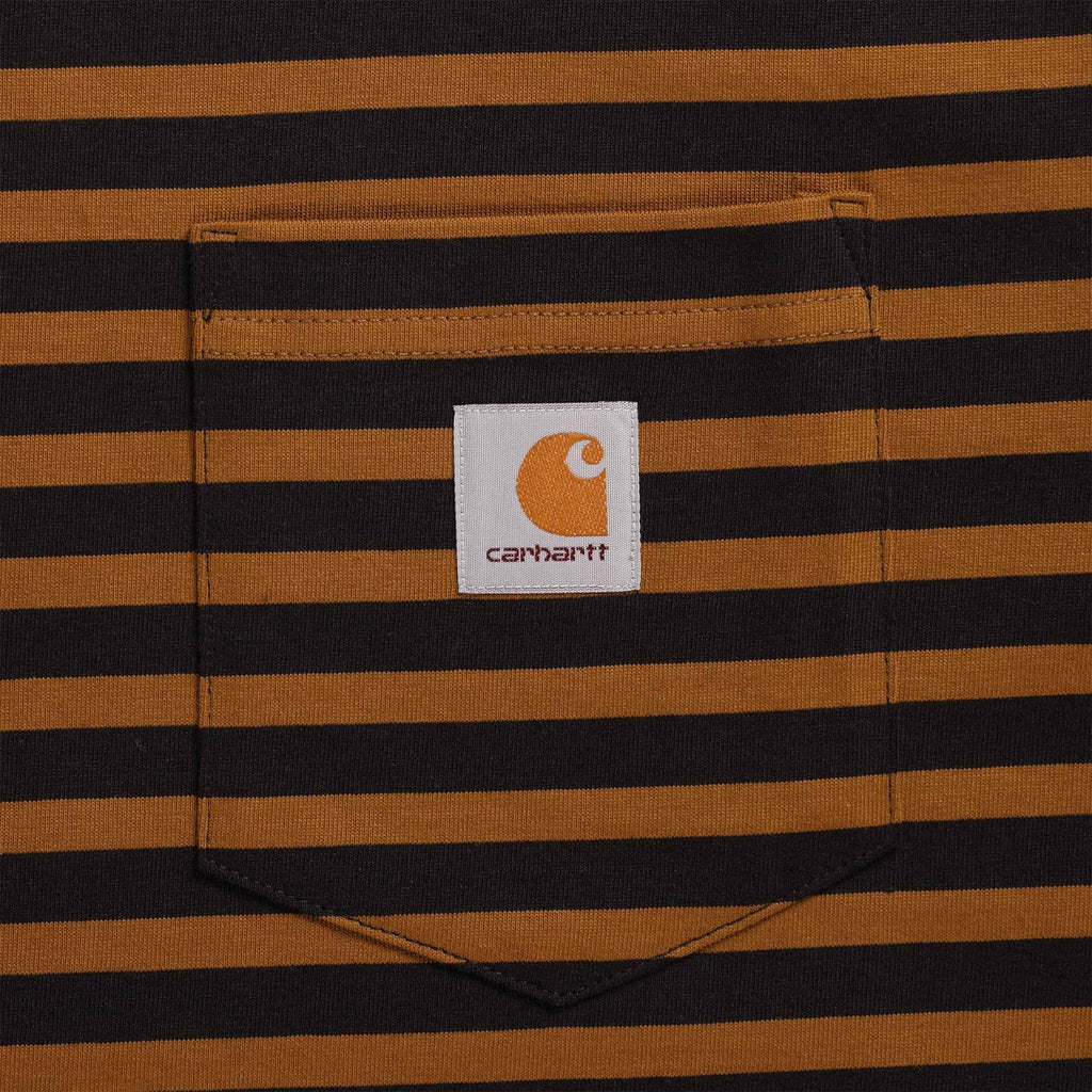 Carhartt WIP Short Sleeve Seidler Pocket T-Shirt - Brown Stripe