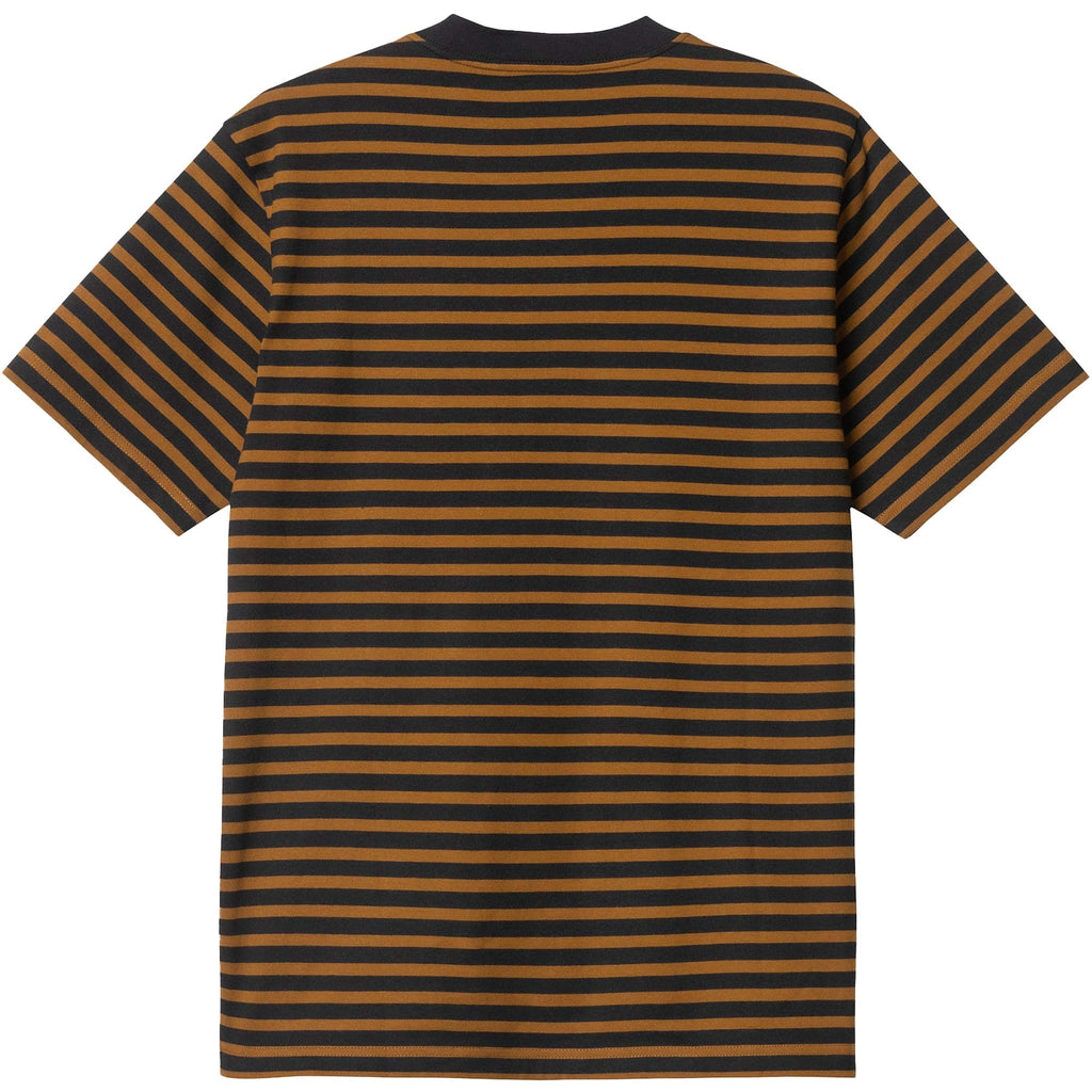 Carhartt WIP Short Sleeve Seidler Pocket T-Shirt - Brown Stripe