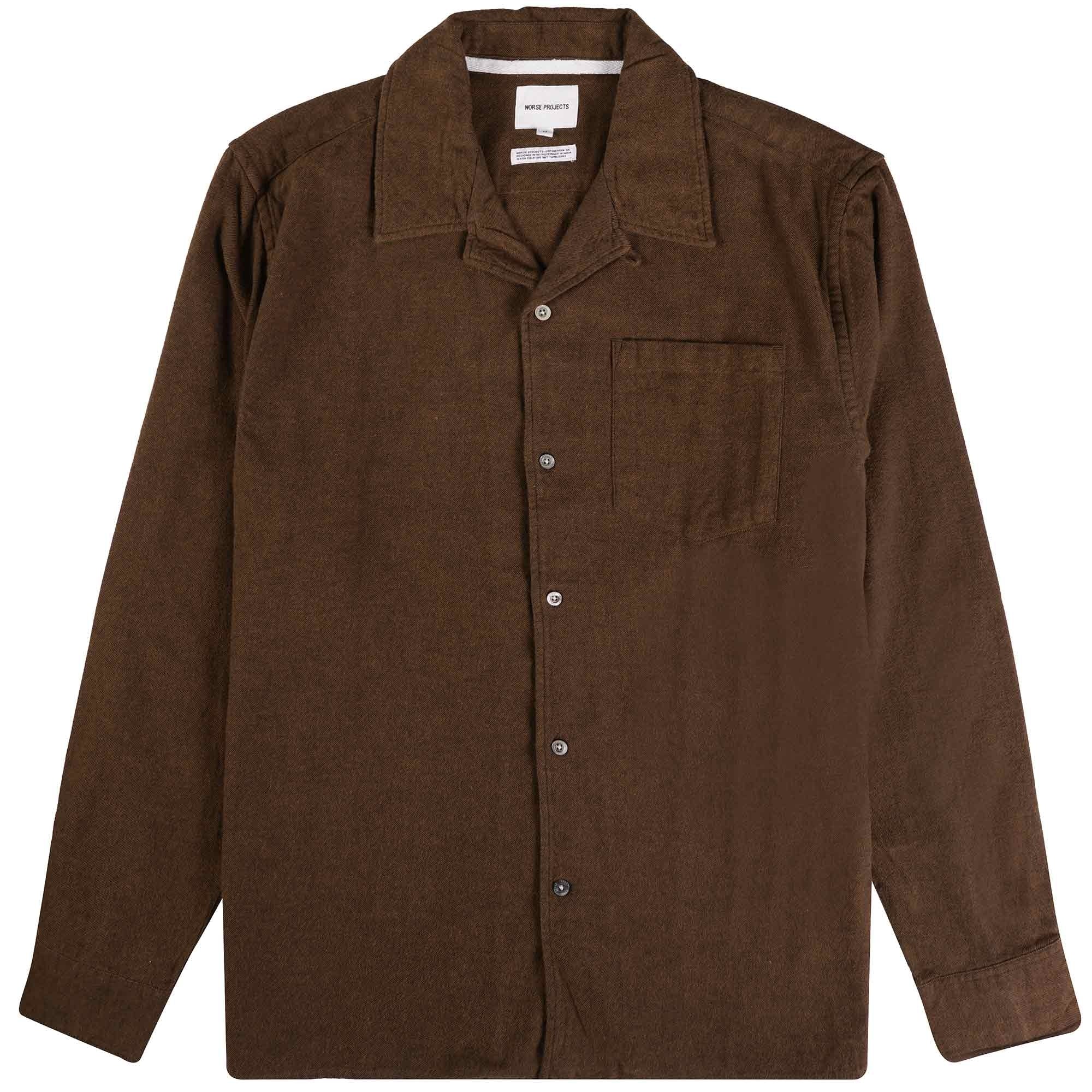 Norse Projects Carsten Organic Flannel Shirt - Rust Brown