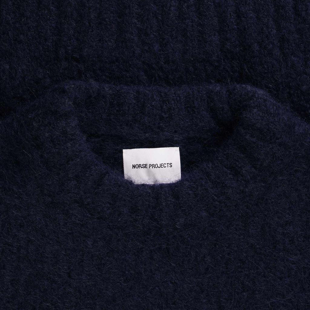 Norse Projects Rasmus Flame Alpaca Sweater - Navy