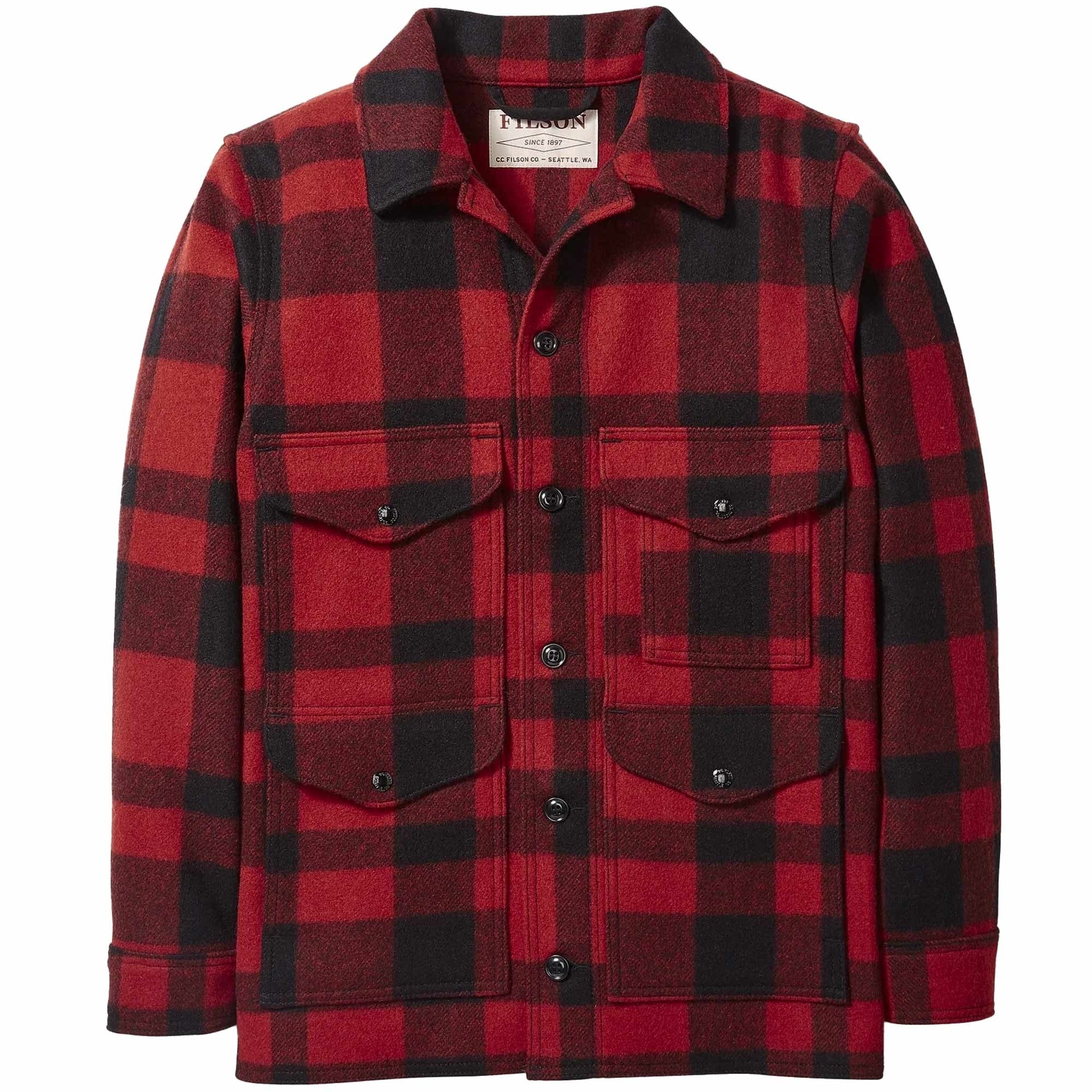 Plaid Mackinaw Cruiser Jacket - Red & Black
