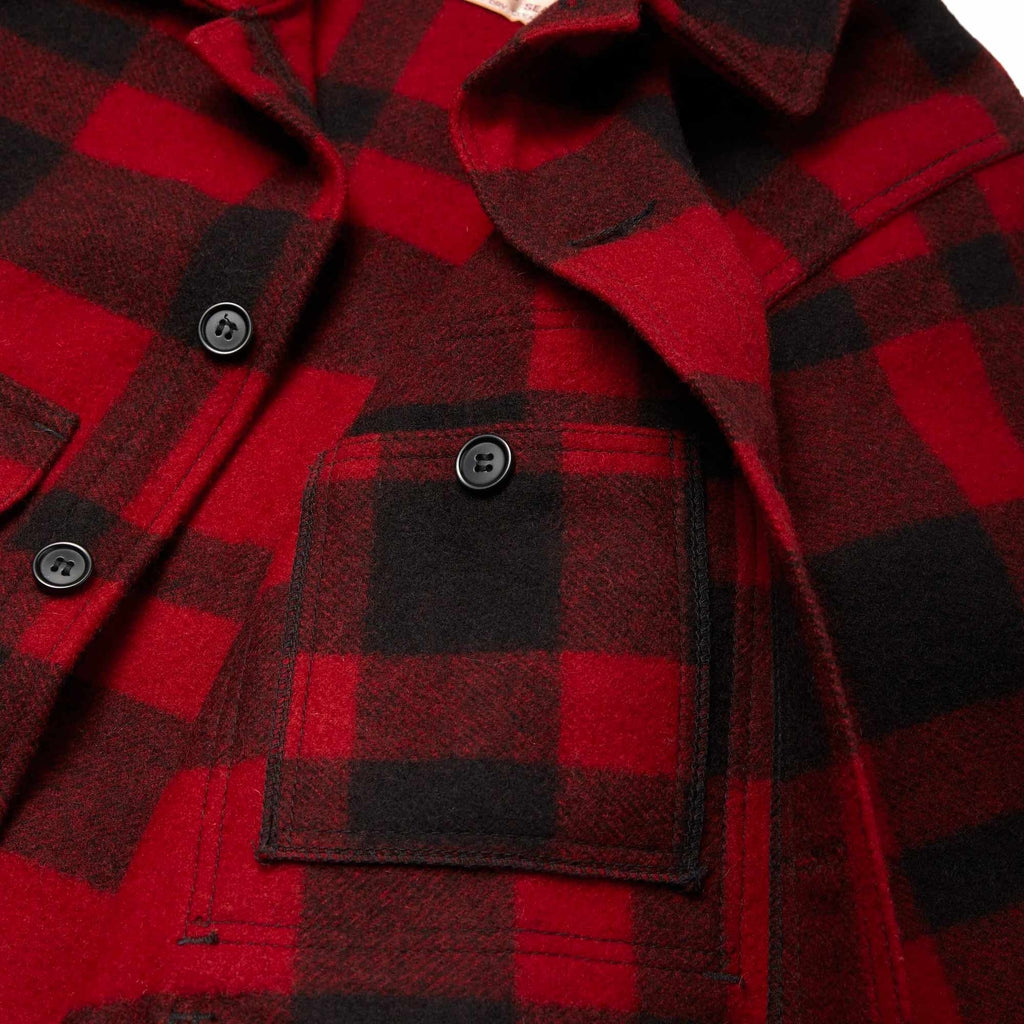 Plaid Mackinaw Cruiser Jacket - Red & Black