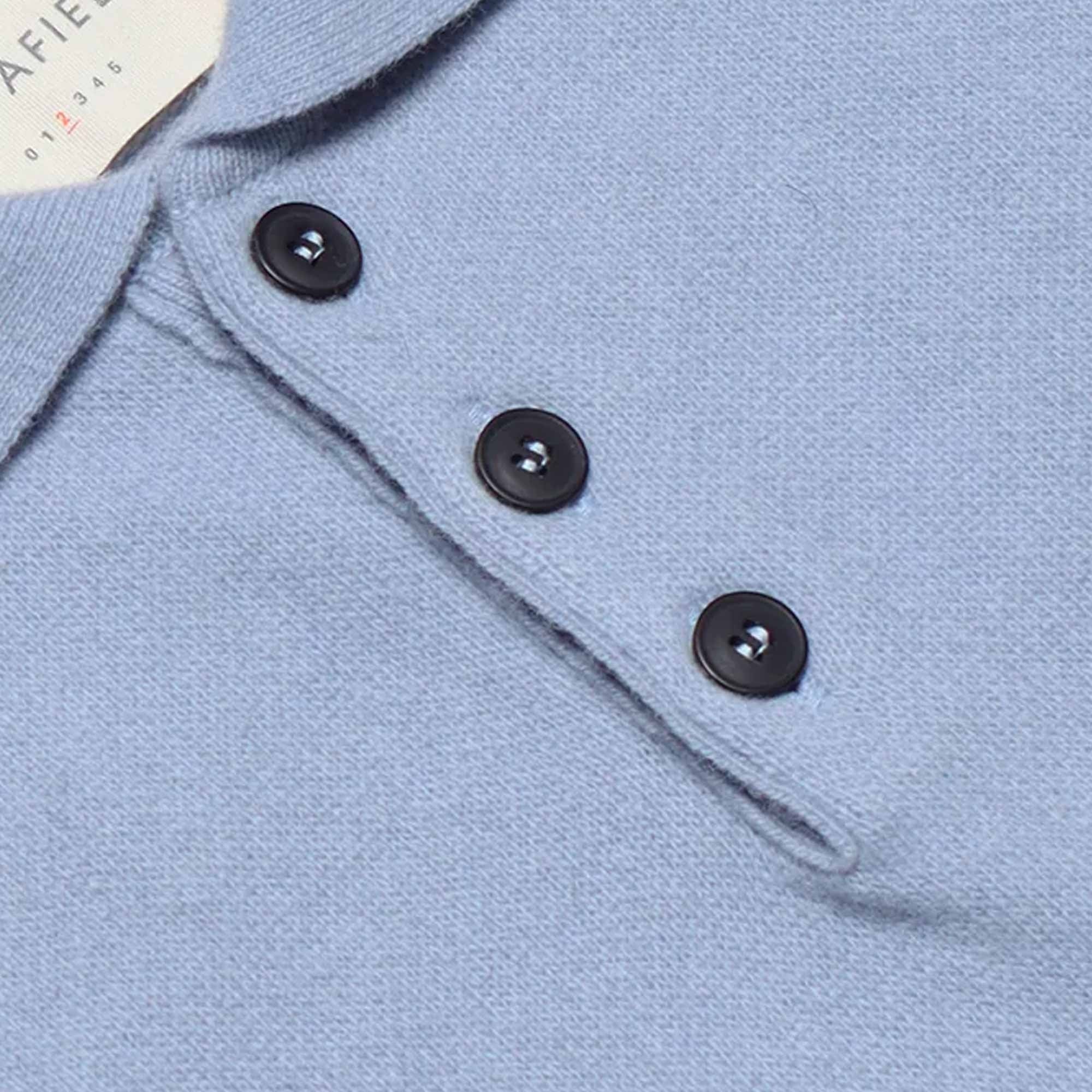 Far Afield Kier Knitted Polo - Silver Blue