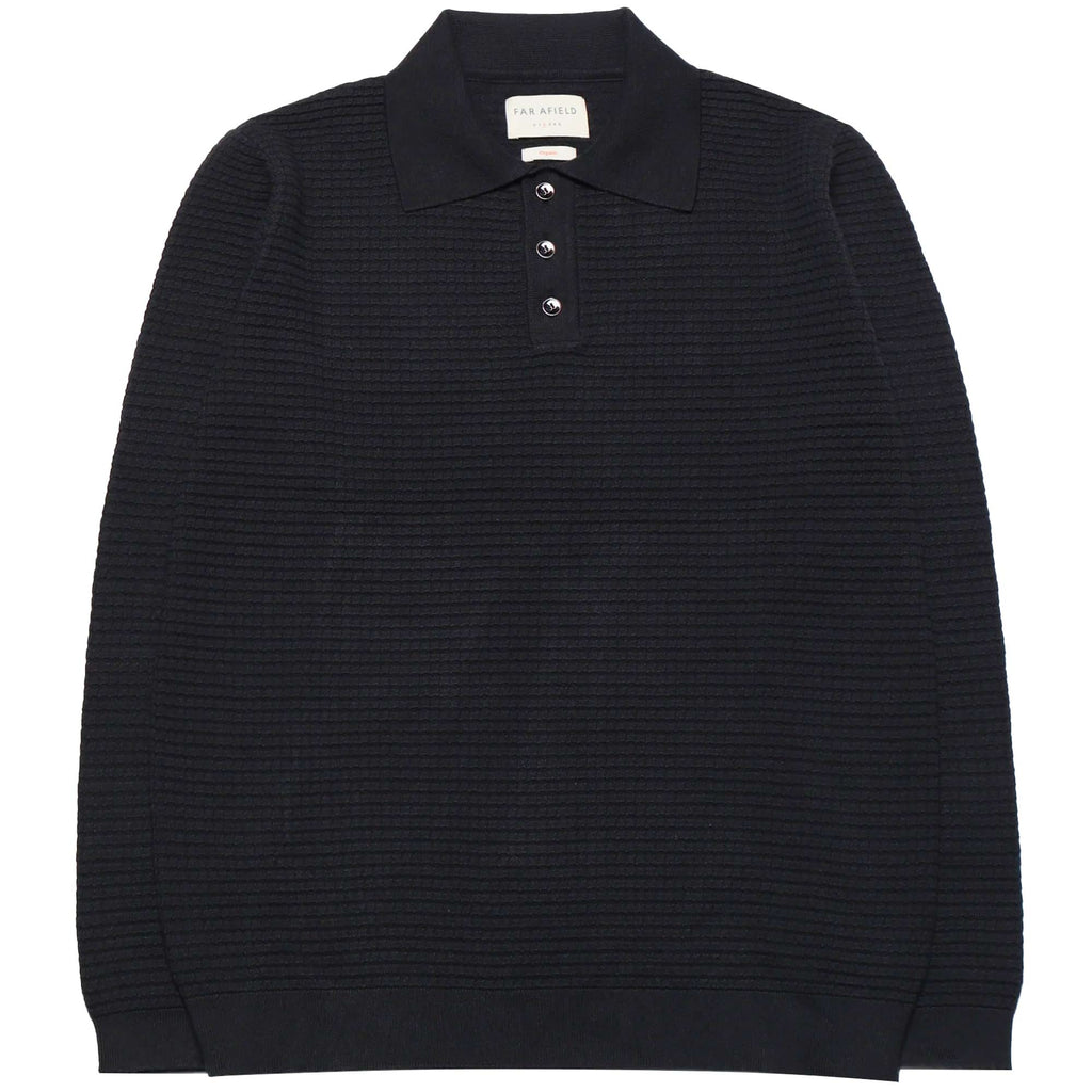 Far Afield Renard Knitted Polo - Black