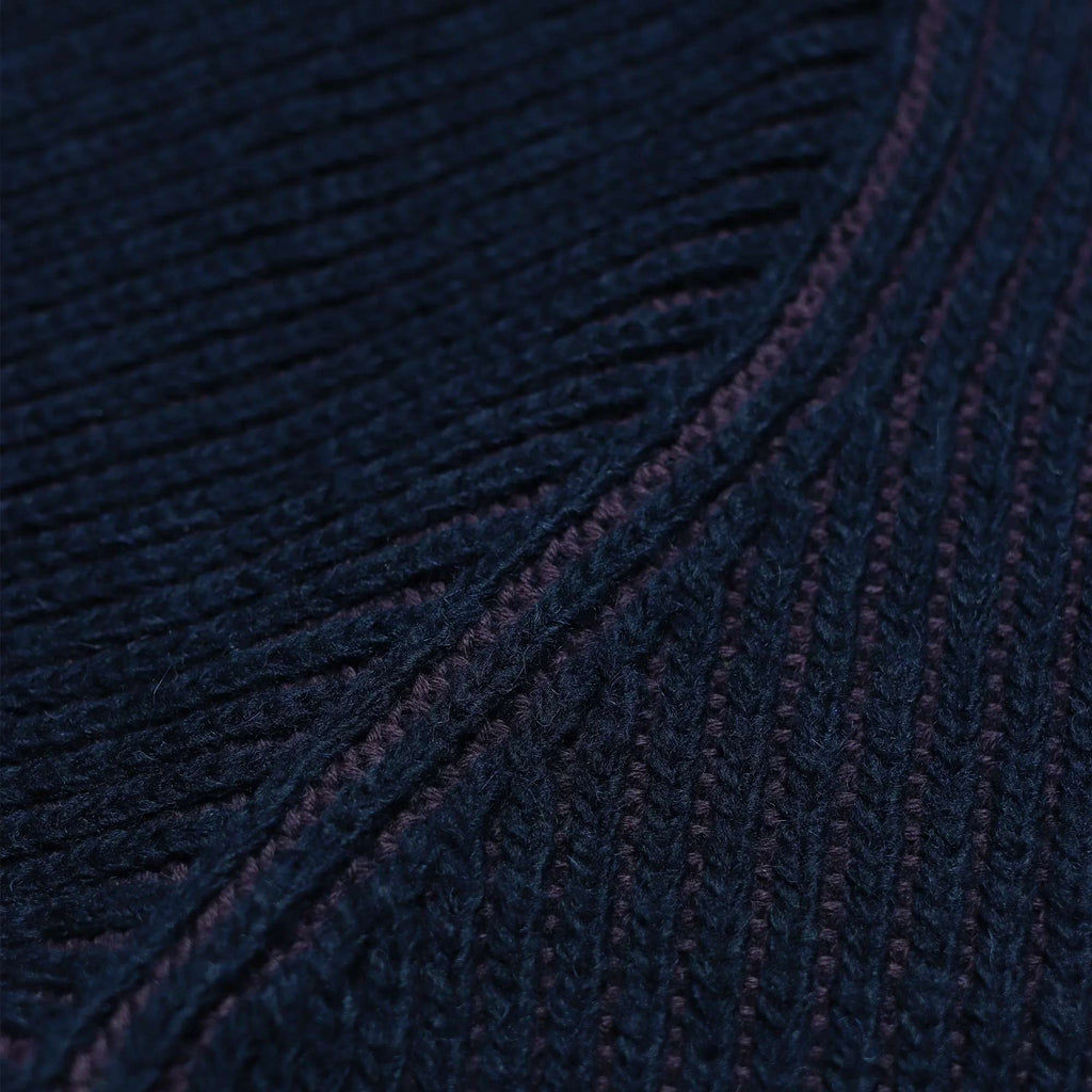 Far Afield Hamish Contrast Ribbed Knit - Purple