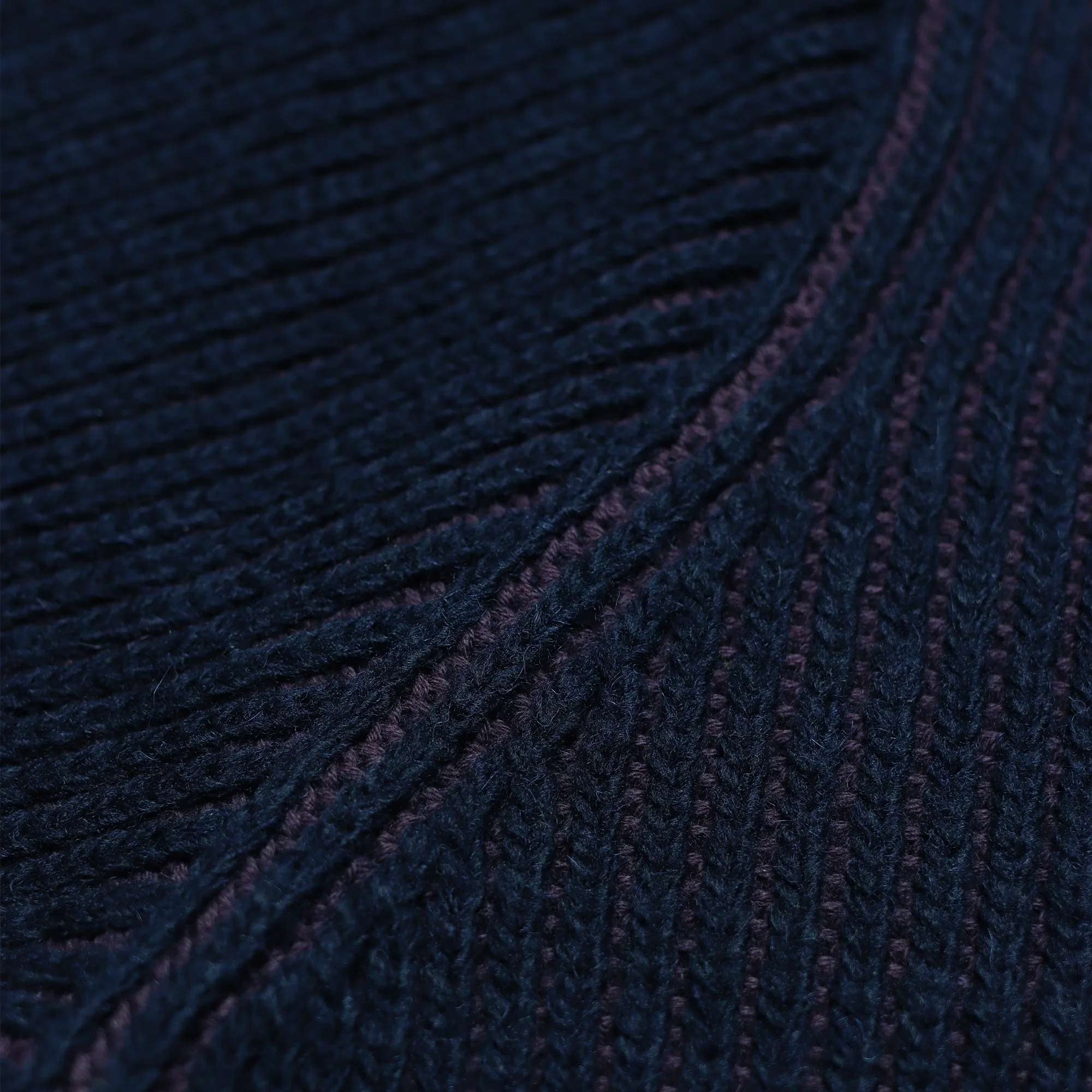 Far Afield Hamish Contrast Ribbed Knit - Purple