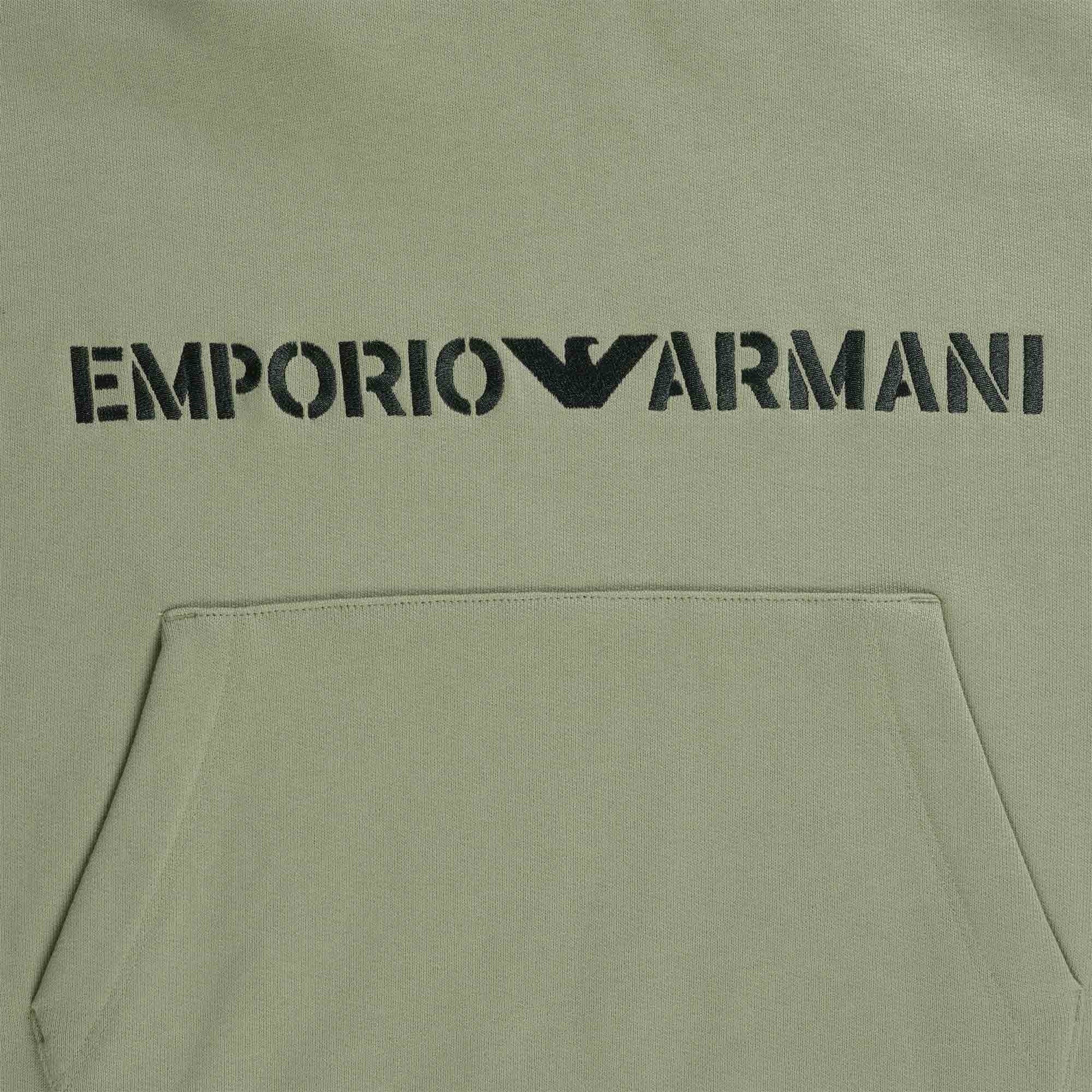 Emporio Armani Logo Hoodie - Sage