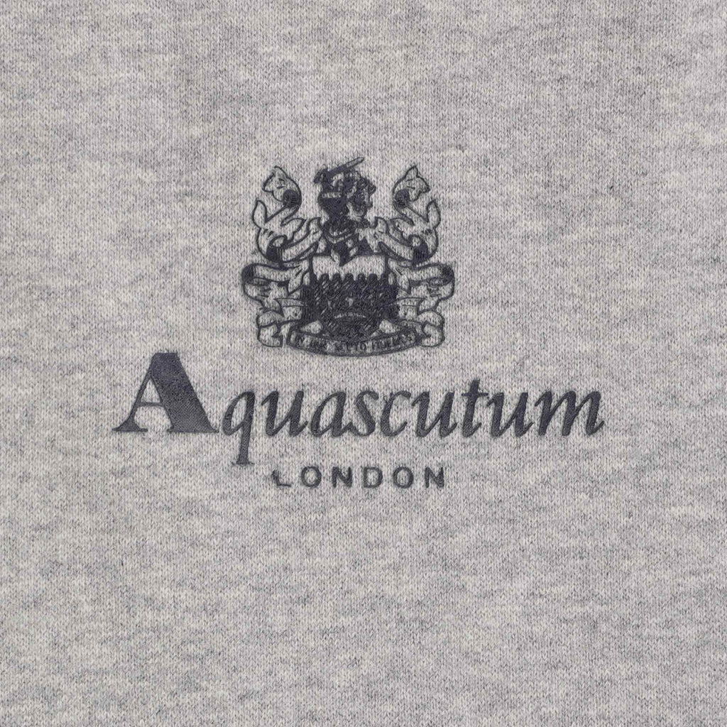 Aquascutum Small Logo Hoodie - Grey Mel