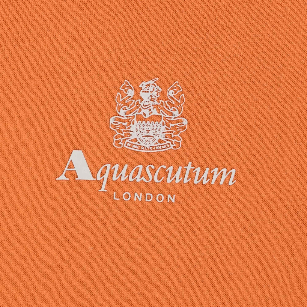 Aquascutum Small Logo Hoodie - Rust