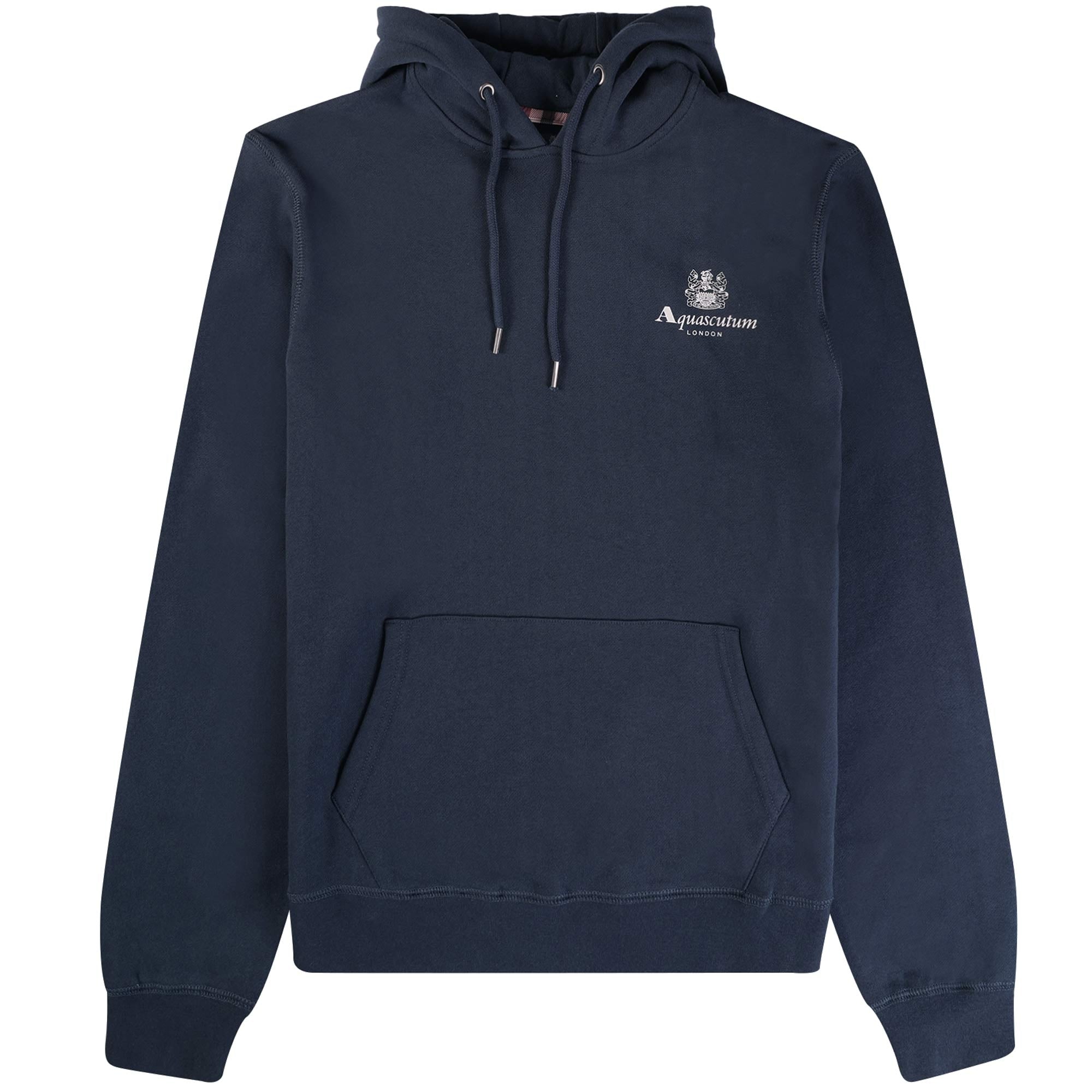Aquascutum Small Logo Hoodie - Navy