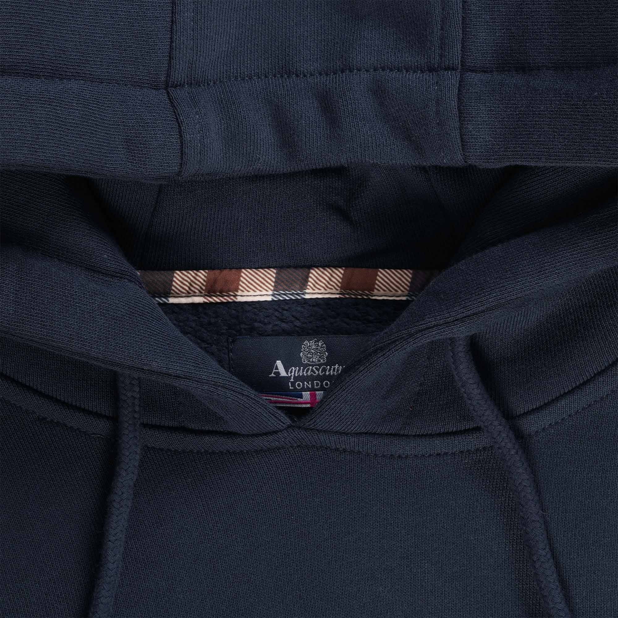Aquascutum Small Logo Hoodie - Navy