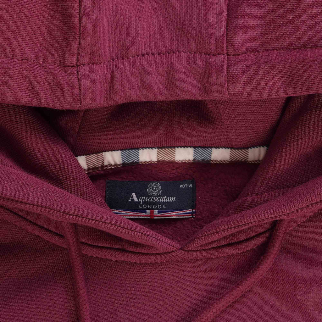 Aquascutum Large Logo Hoodie - Cordovan