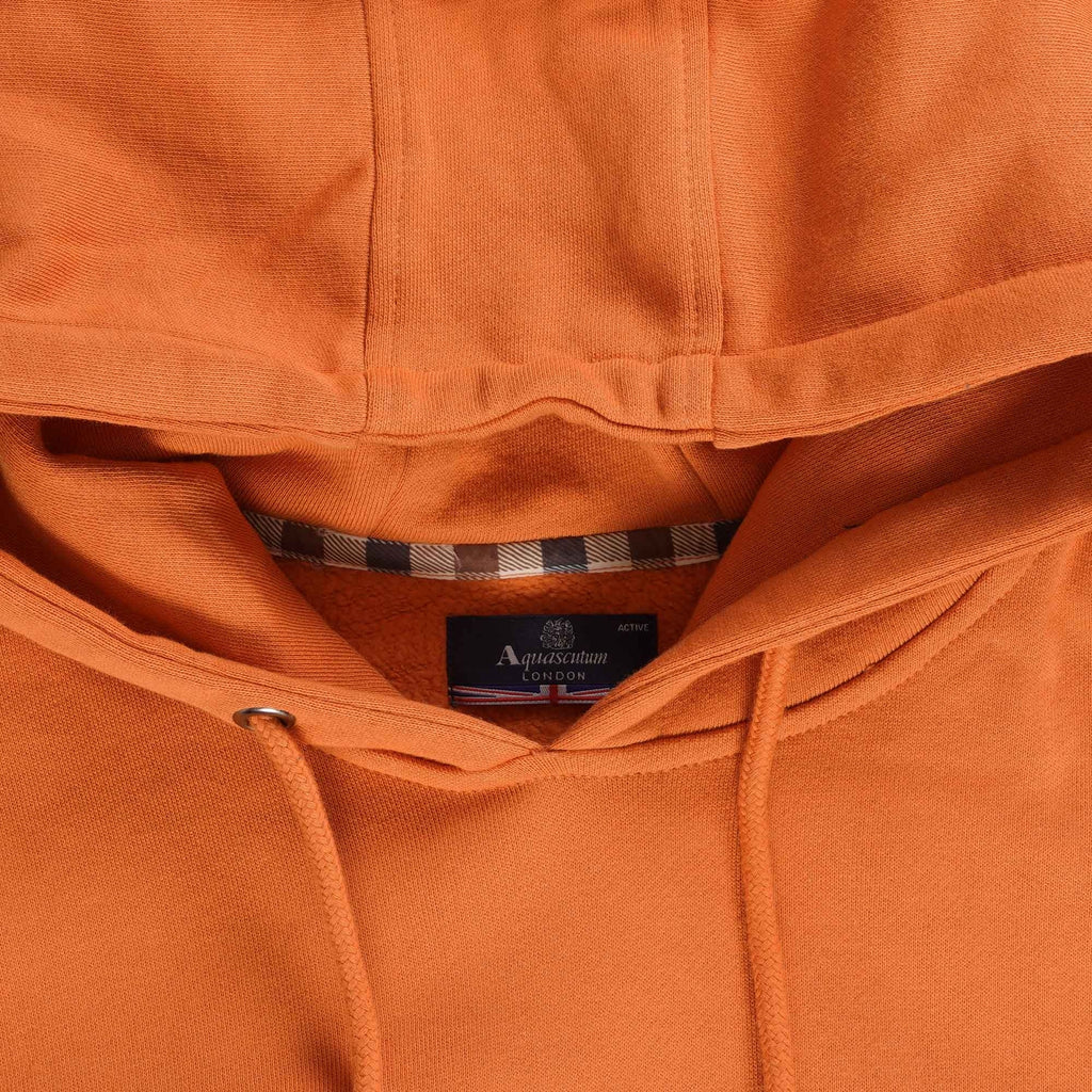 Aquascutum Large Logo Hoodie - Rust