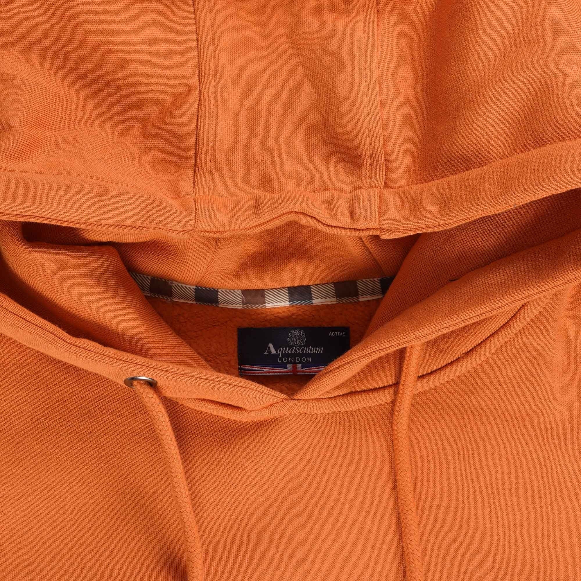 Aquascutum Large Logo Hoodie - Rust