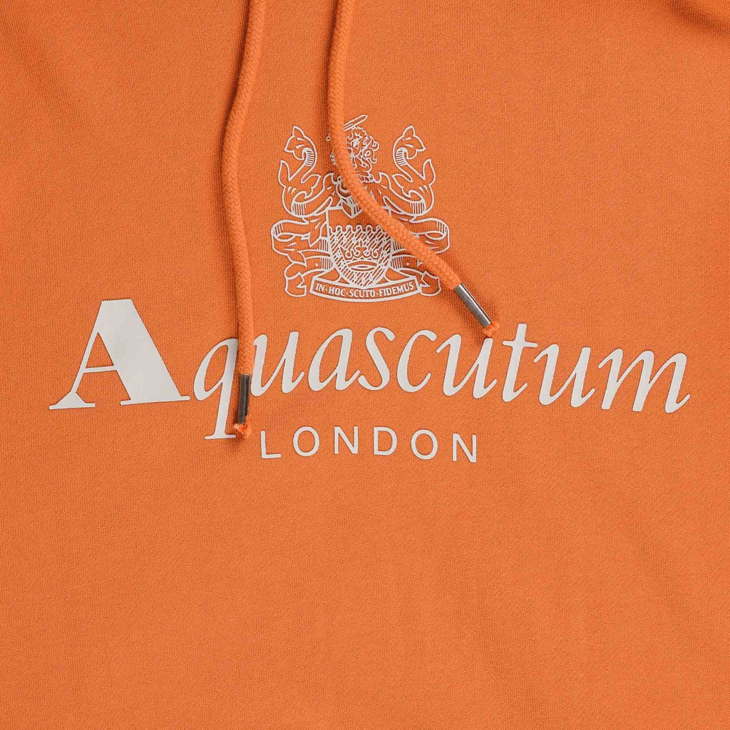 Aquascutum Large Logo Hoodie - Rust