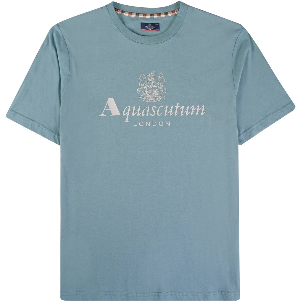 Aquascutum Large Logo T-Shirt - Avio