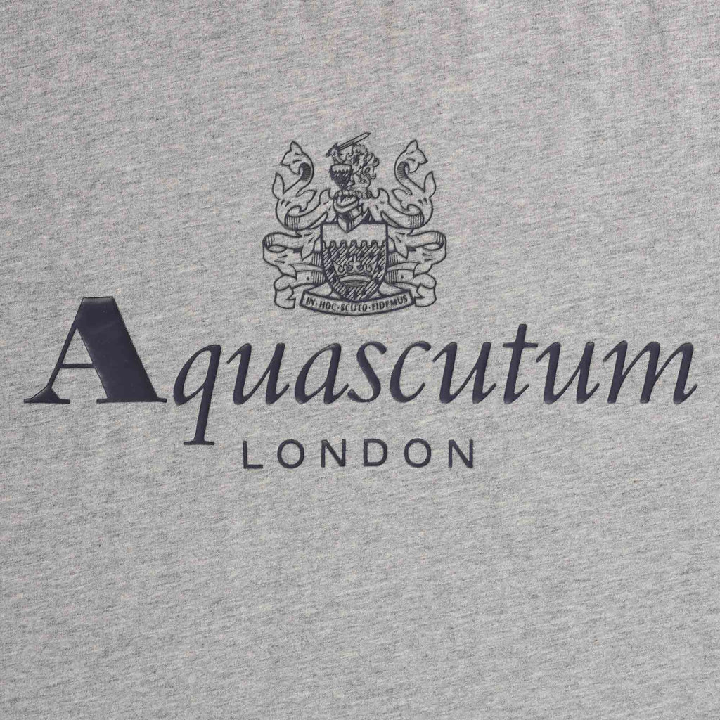 Aquascutum Large Logo T-Shirt - Grey Mel